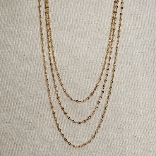 18k Gold Filled 3mm Mini Puffy Links Chain