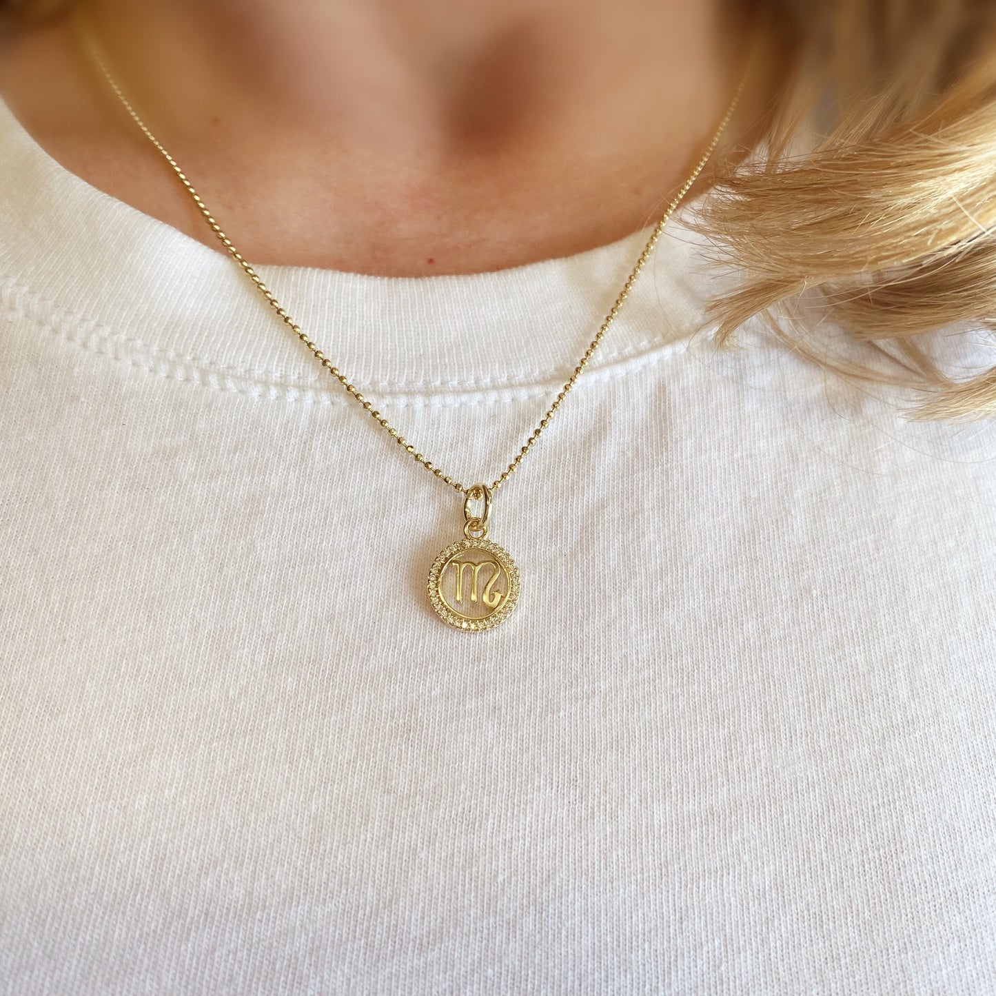 18k Gold Filled Mini Scorpio Zodiac Pendant