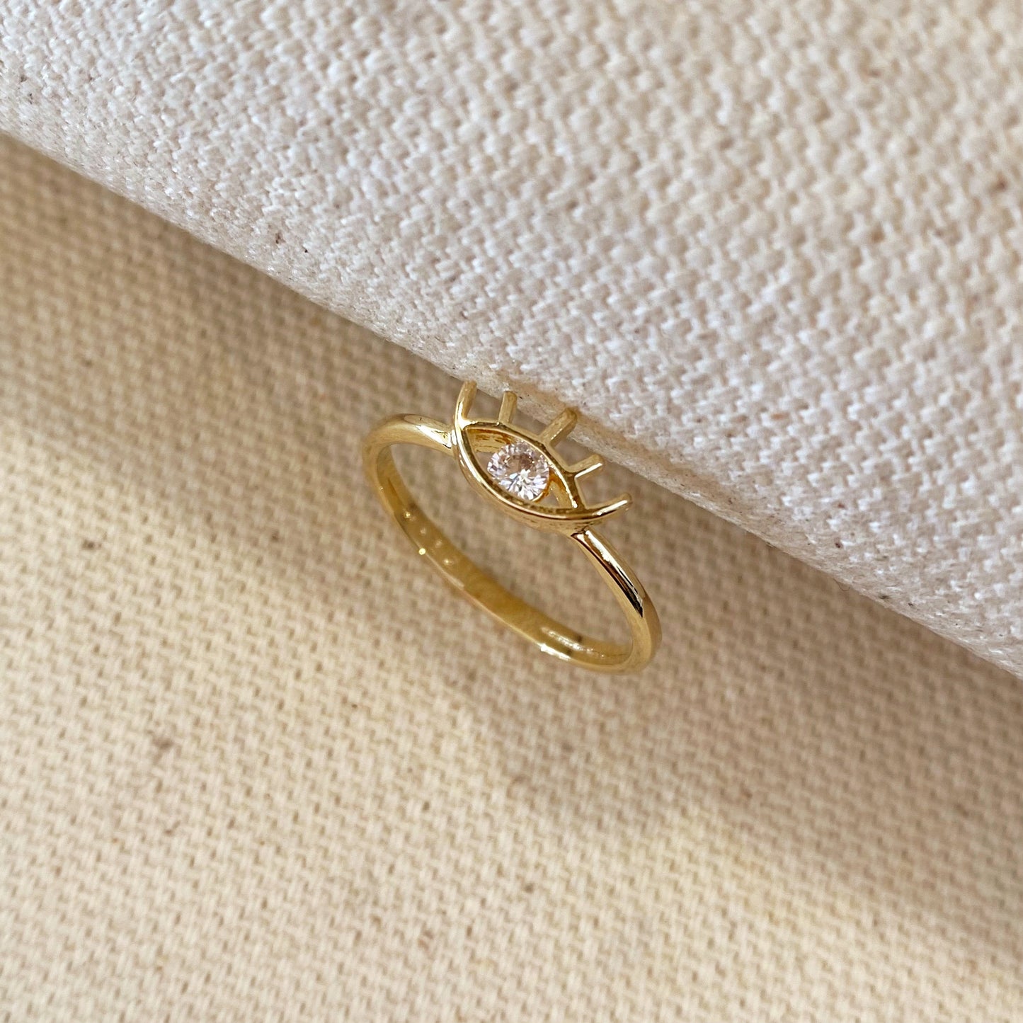 18k Gold Filled Dainty Eye Ring