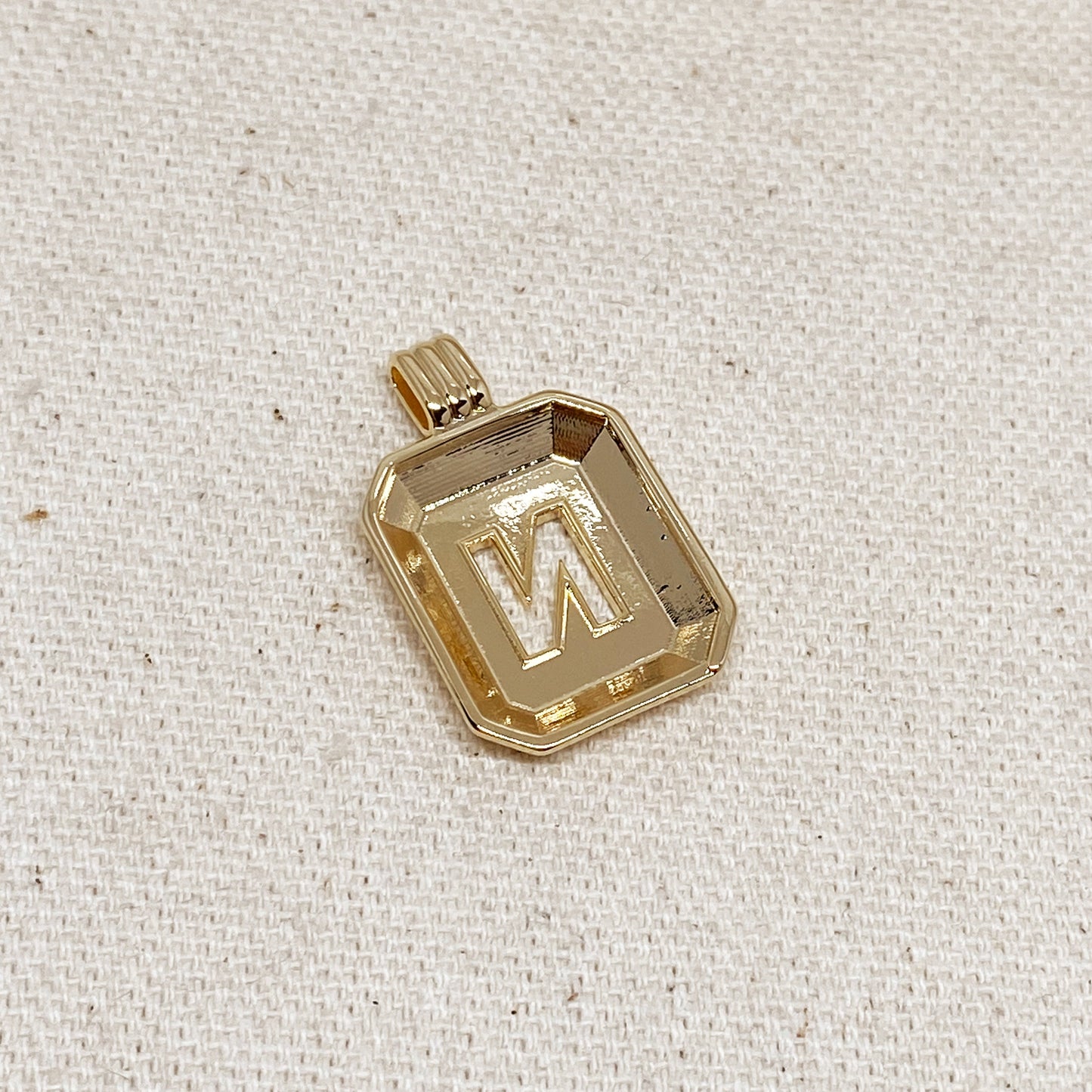 GoldFi 18k Gold Filled Initial Plate Pendant Letter N