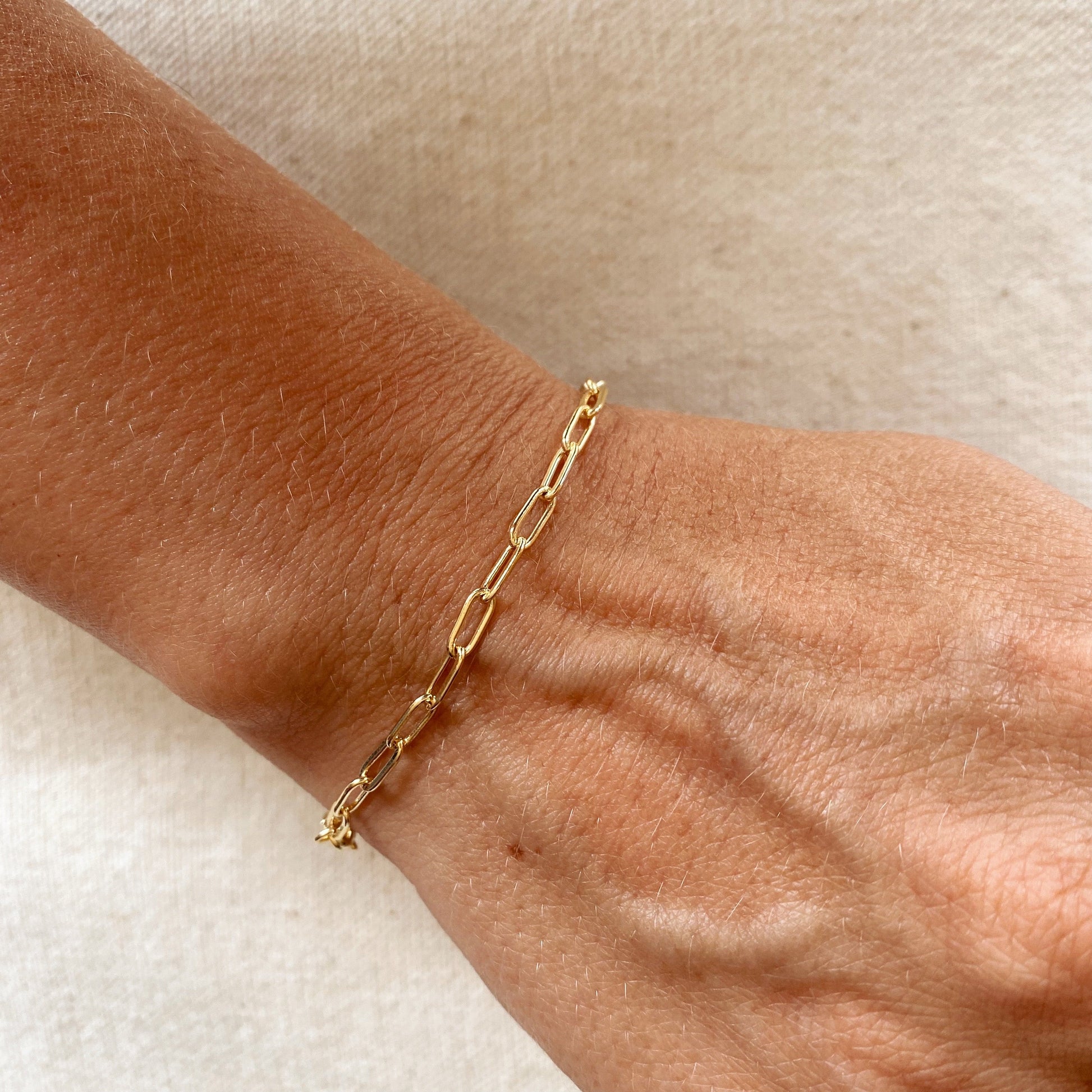 GoldFi 18k Gold Filled Short Link Paperclip Bracelet