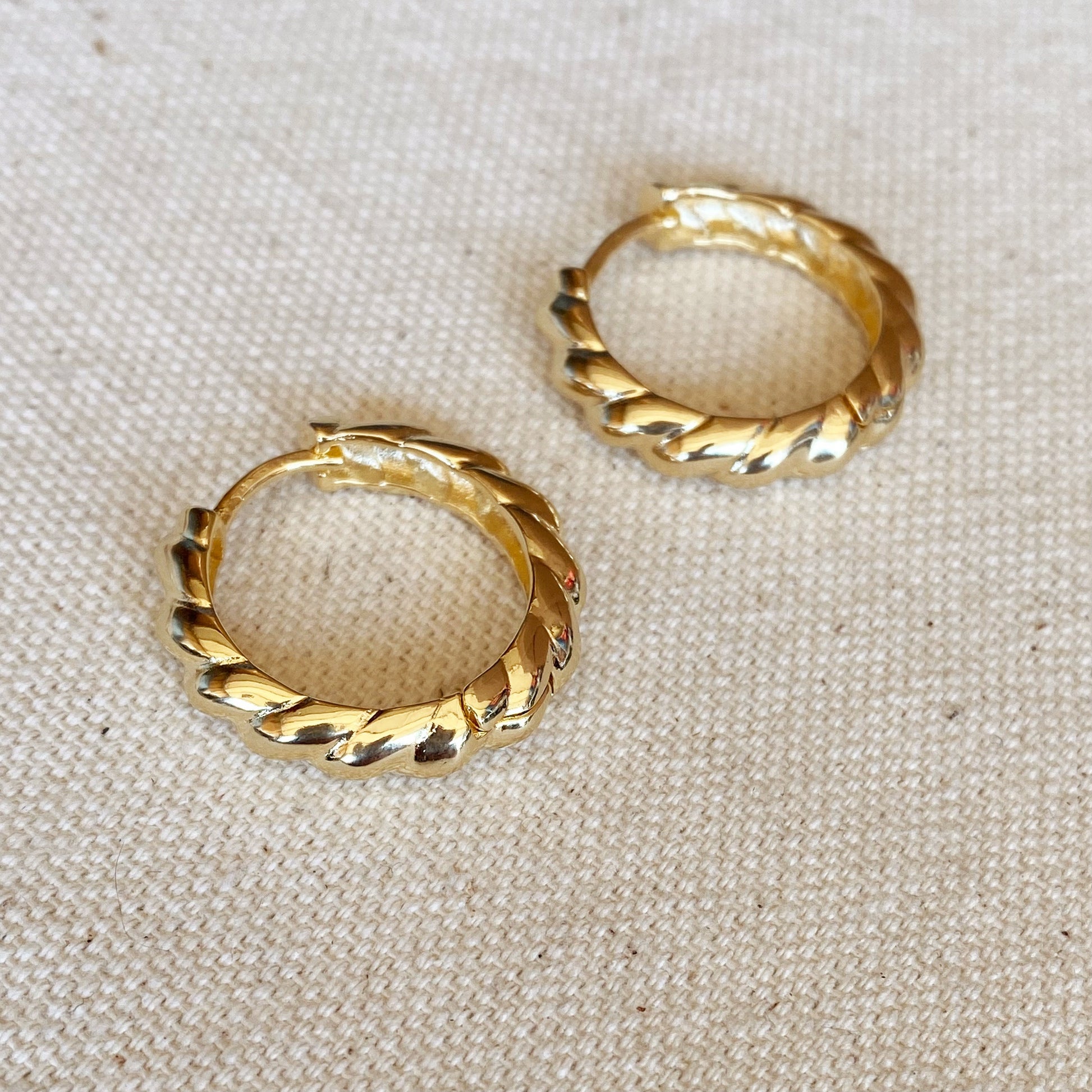 GoldFi 18k Gold Filled Croissant Clicker Earrings