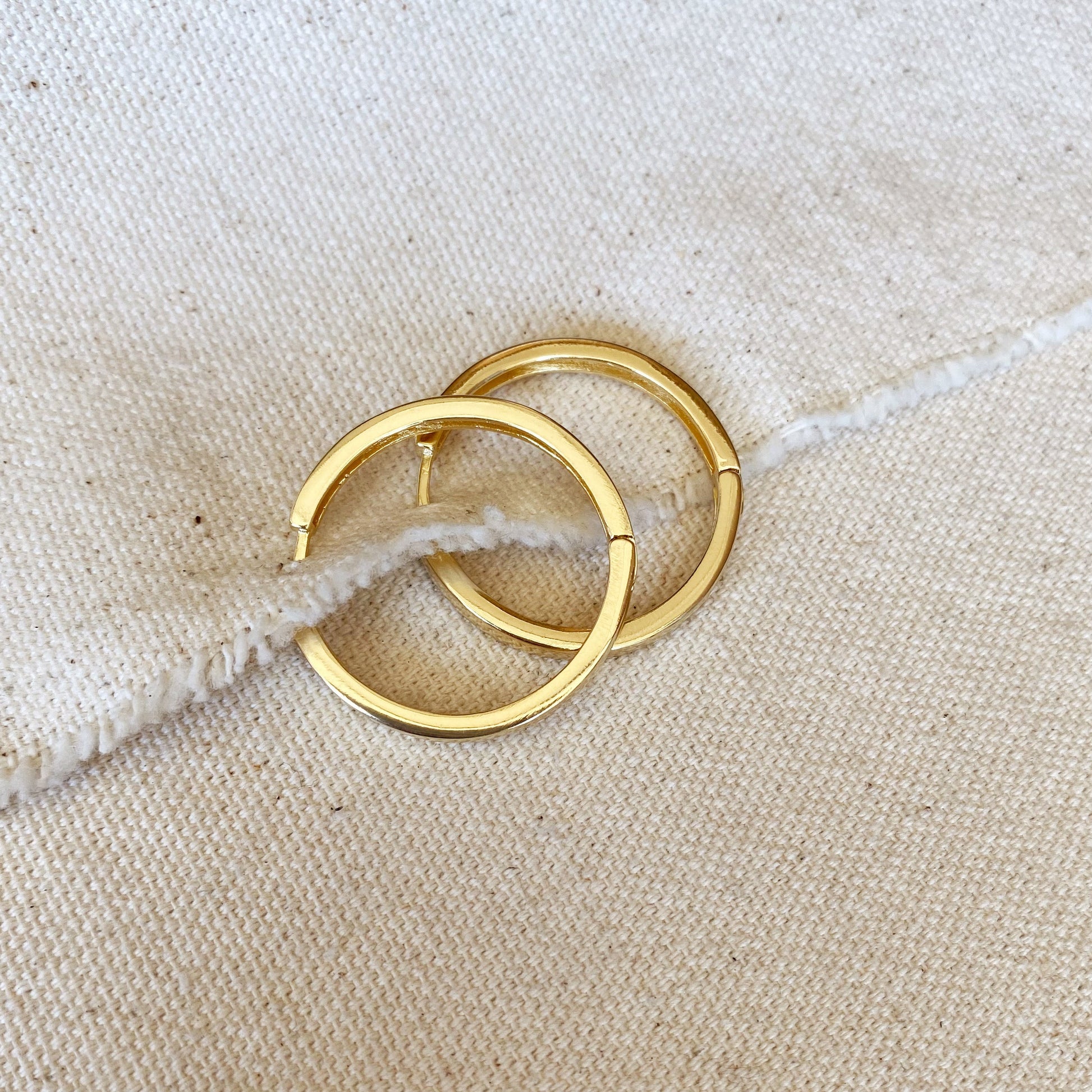 GoldFi 18k Gold Filled Flat Hoop Earrings