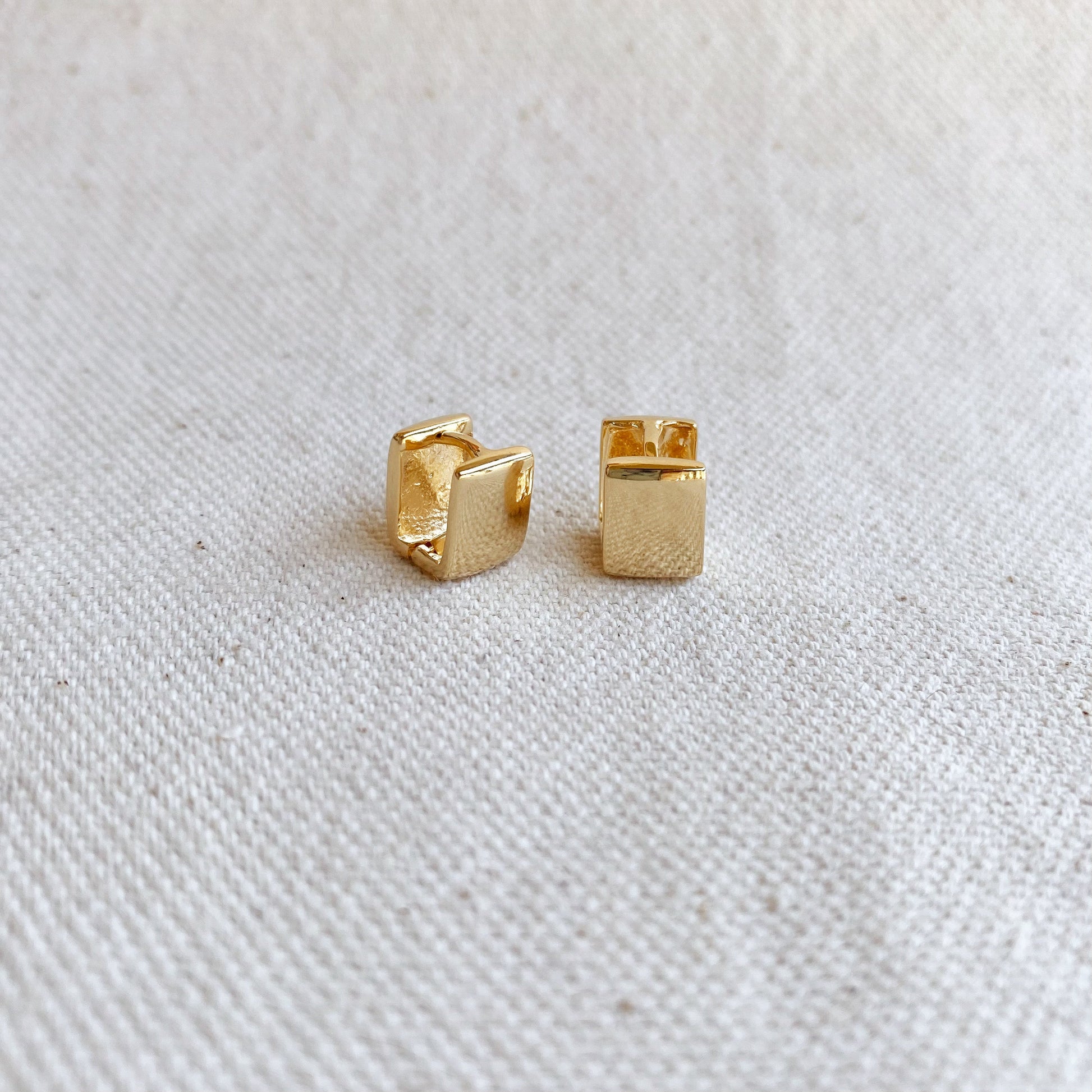 GoldFi 18k Gold Filled Square Clicker Earrings