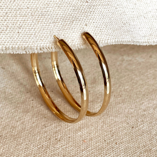 GoldFi 18k Gold Filled 50mm Hollow Continuous Hoop Earrings