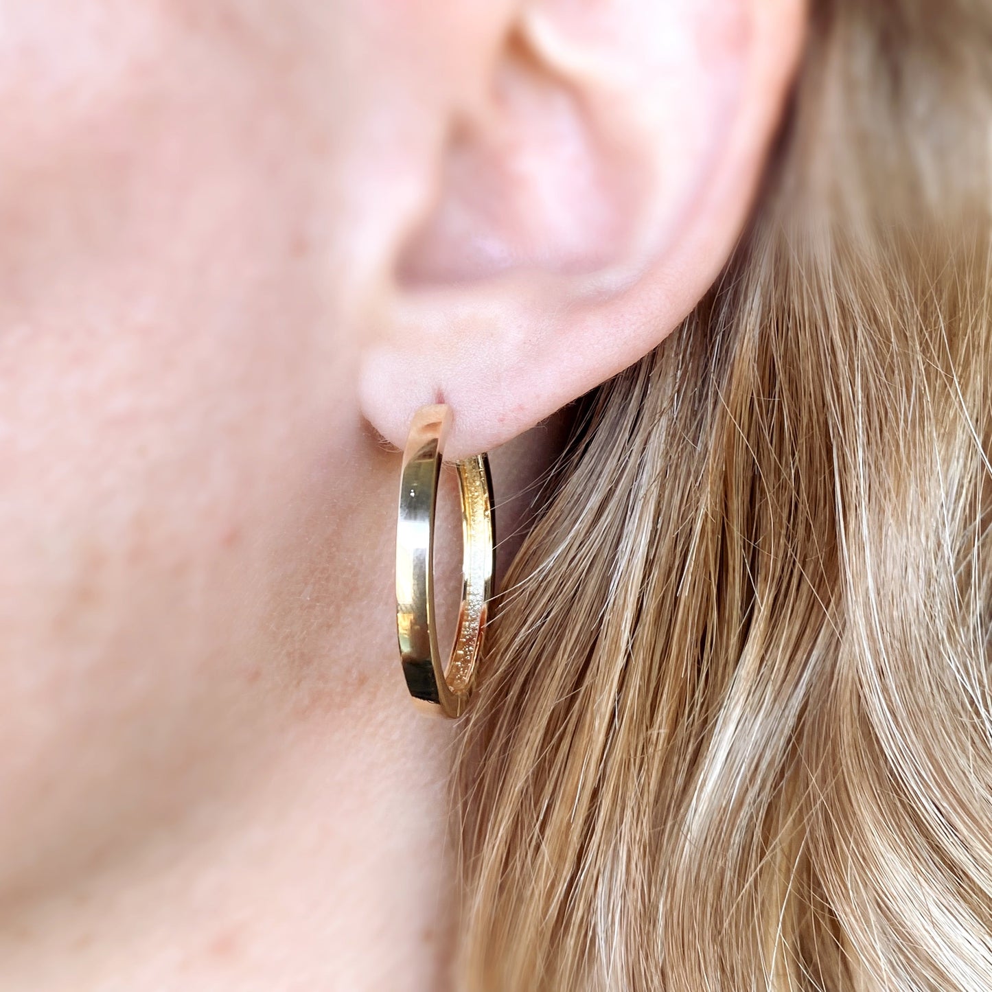 GoldFi 18k Gold Filled Flat Hoop Earrings