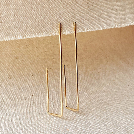 GoldFi 18k Gold Filled Rectangle Shaped Earrings