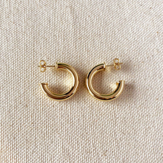 18k Gold Filled Half-Hoops Earrings