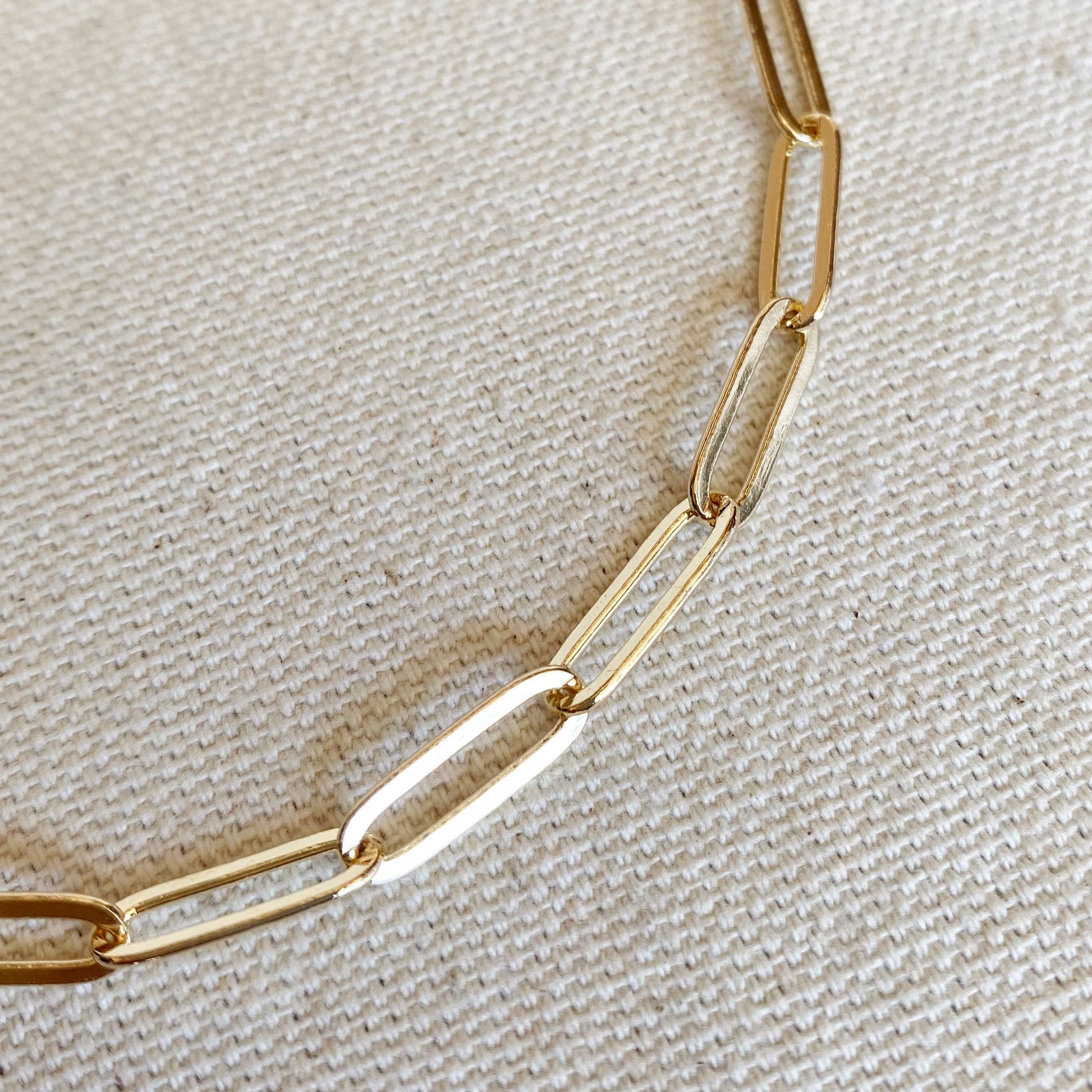 GoldFi 18k Gold Filled Classic Paperclip Chain Anklet