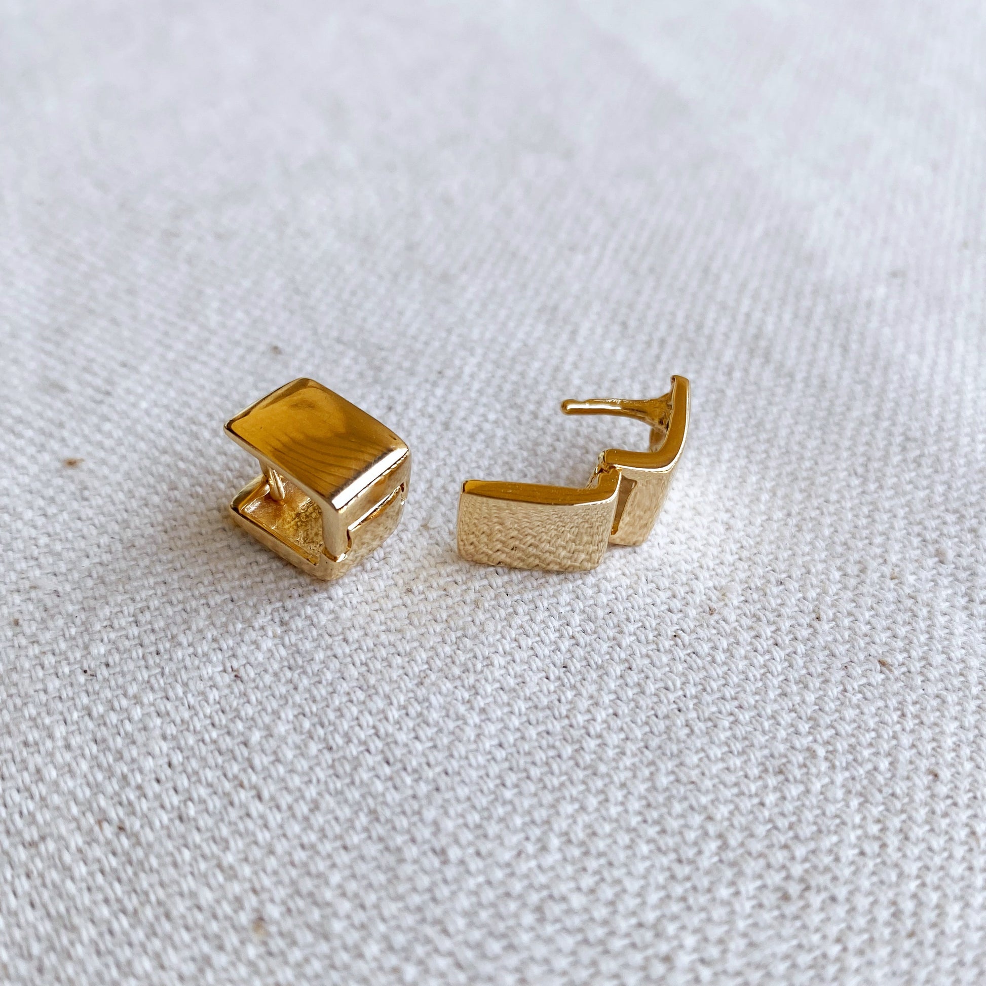 GoldFi 18k Gold Filled Square Clicker Earrings