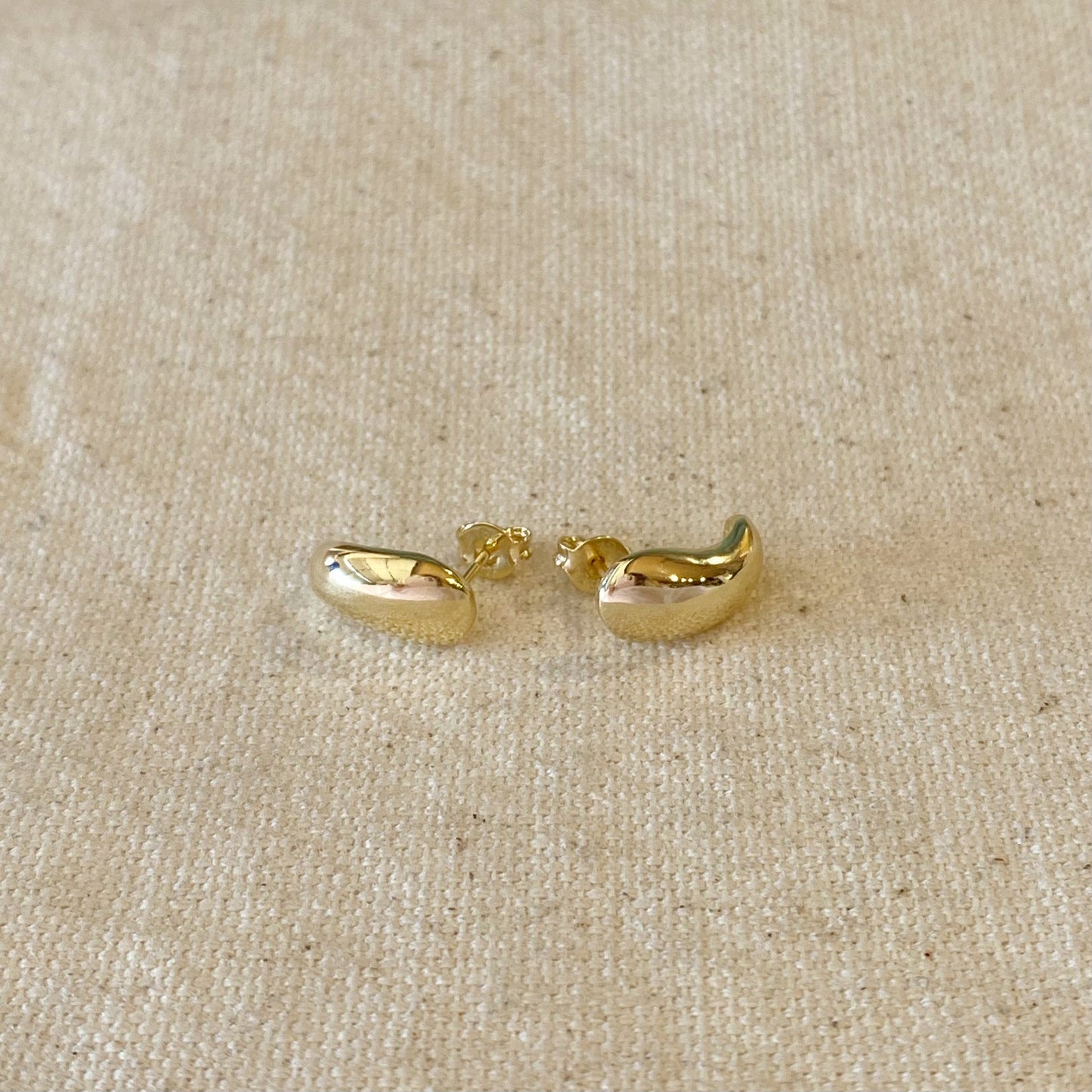 18k Gold Filled Polished Curved Stud Earrings