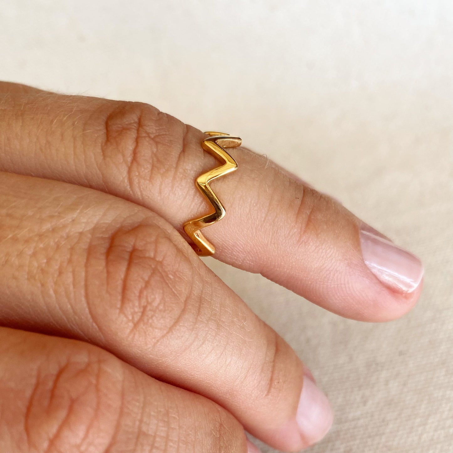 GoldFi 18k Gold Filled Chevron Midi-Ring