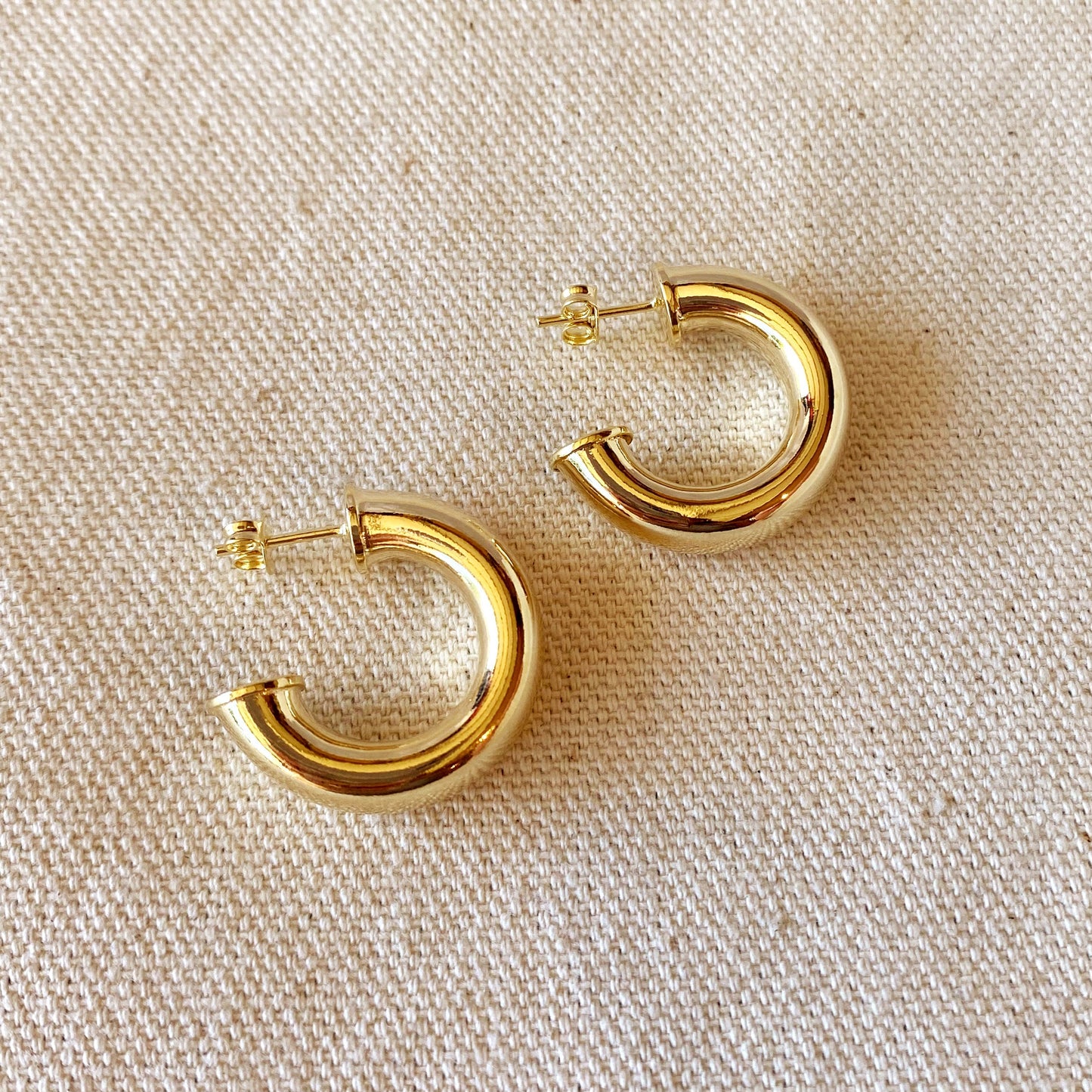 18k Gold Filled 25mm Chubby C-Hoop Earrings