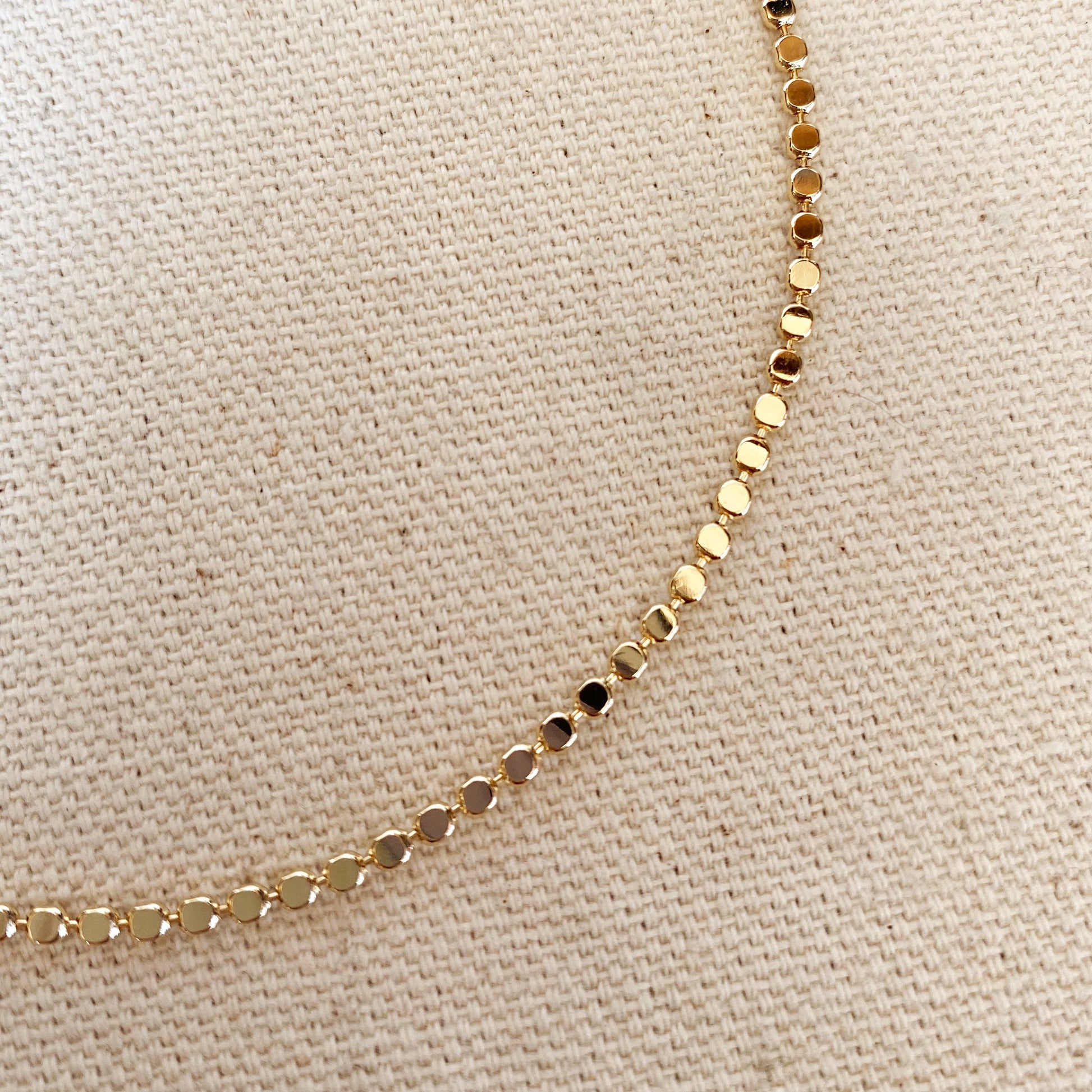 GoldFi 18k Gold Filled 2.0mm Flat Ball Chain Anklet