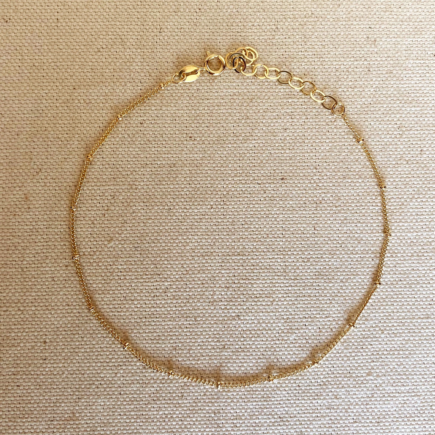 GoldFi 18k Gold Filled Satellite Chain Anklet