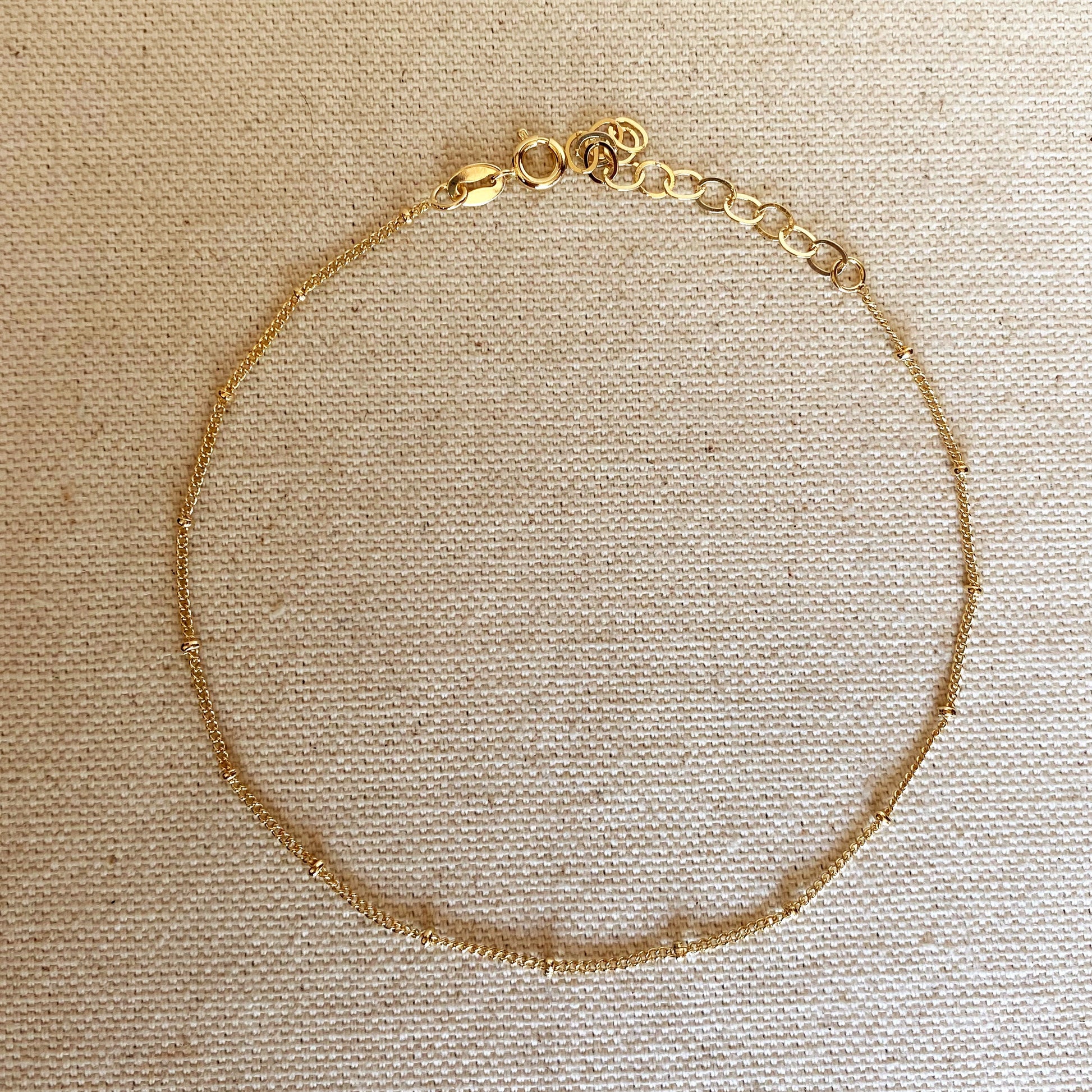 GoldFi 18k Gold Filled Satellite Chain Anklet