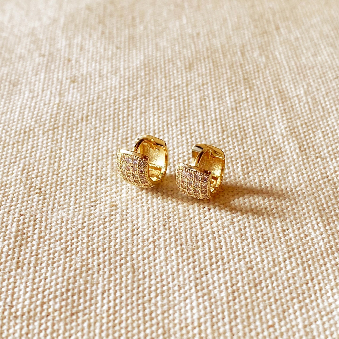 18k Gold Filled Mini Chubby Cubic Zirconia Clicker