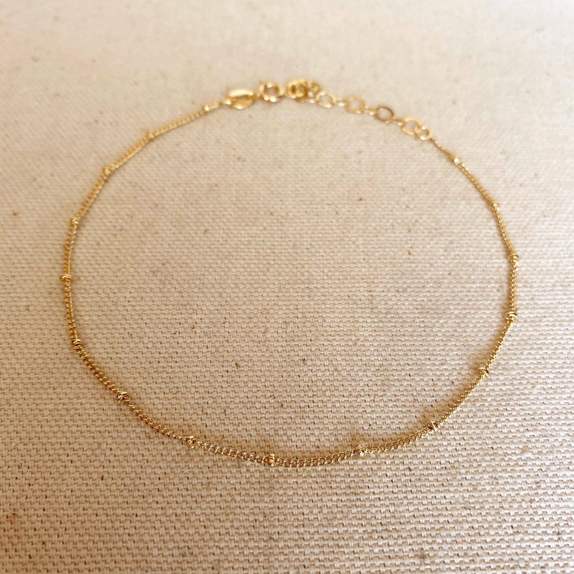 GoldFi 18k Gold Filled Satellite Chain Anklet