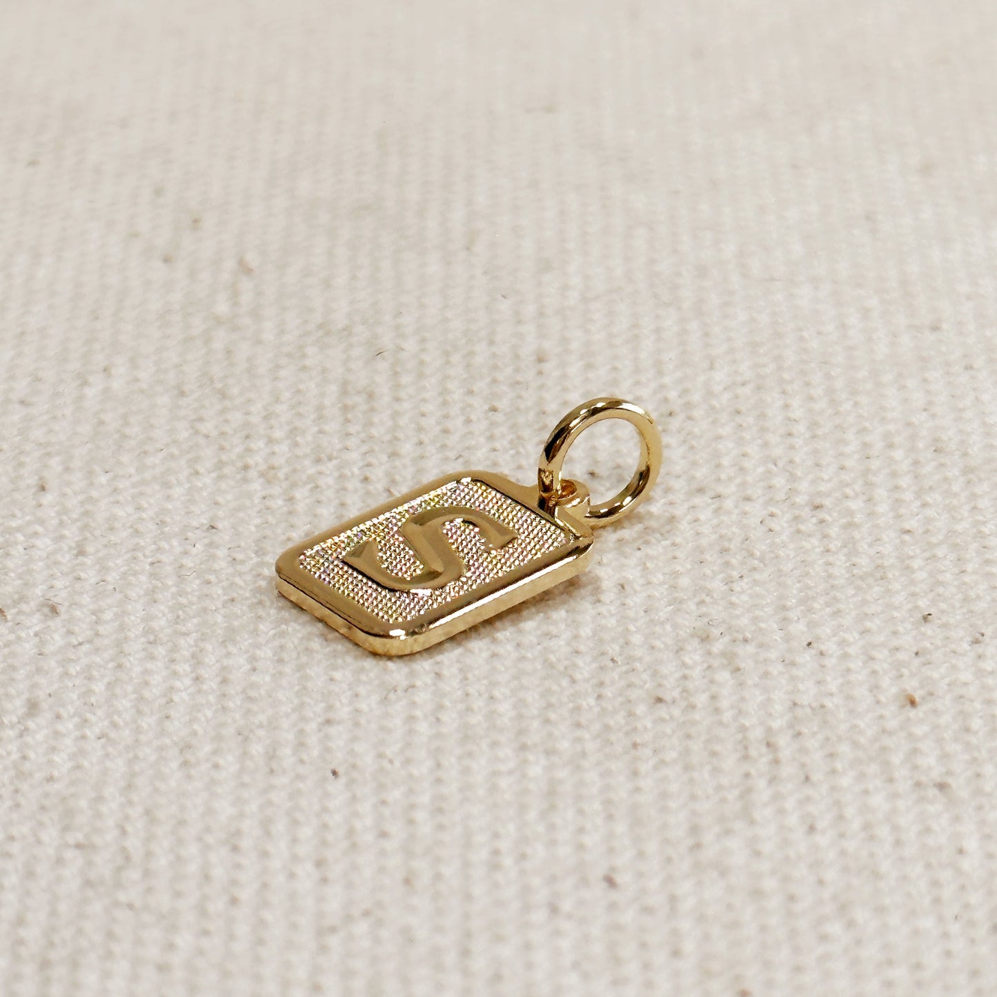 Textured Initial Plate Pendant