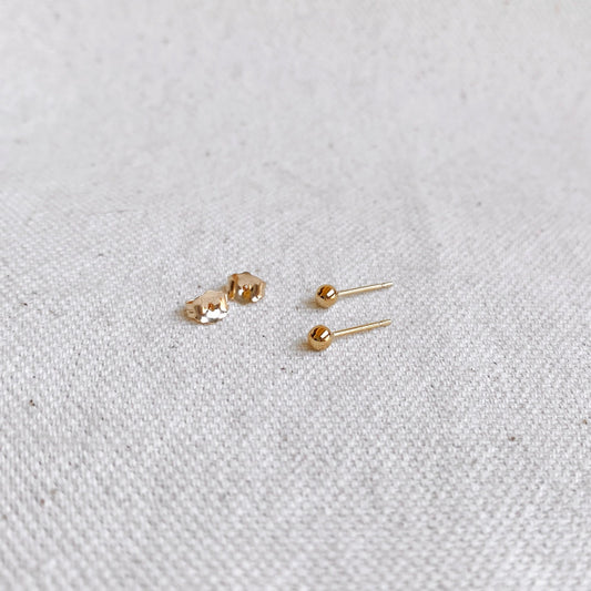 GoldFi 14k Gold Filled 3.0mm Ball Stud Earring