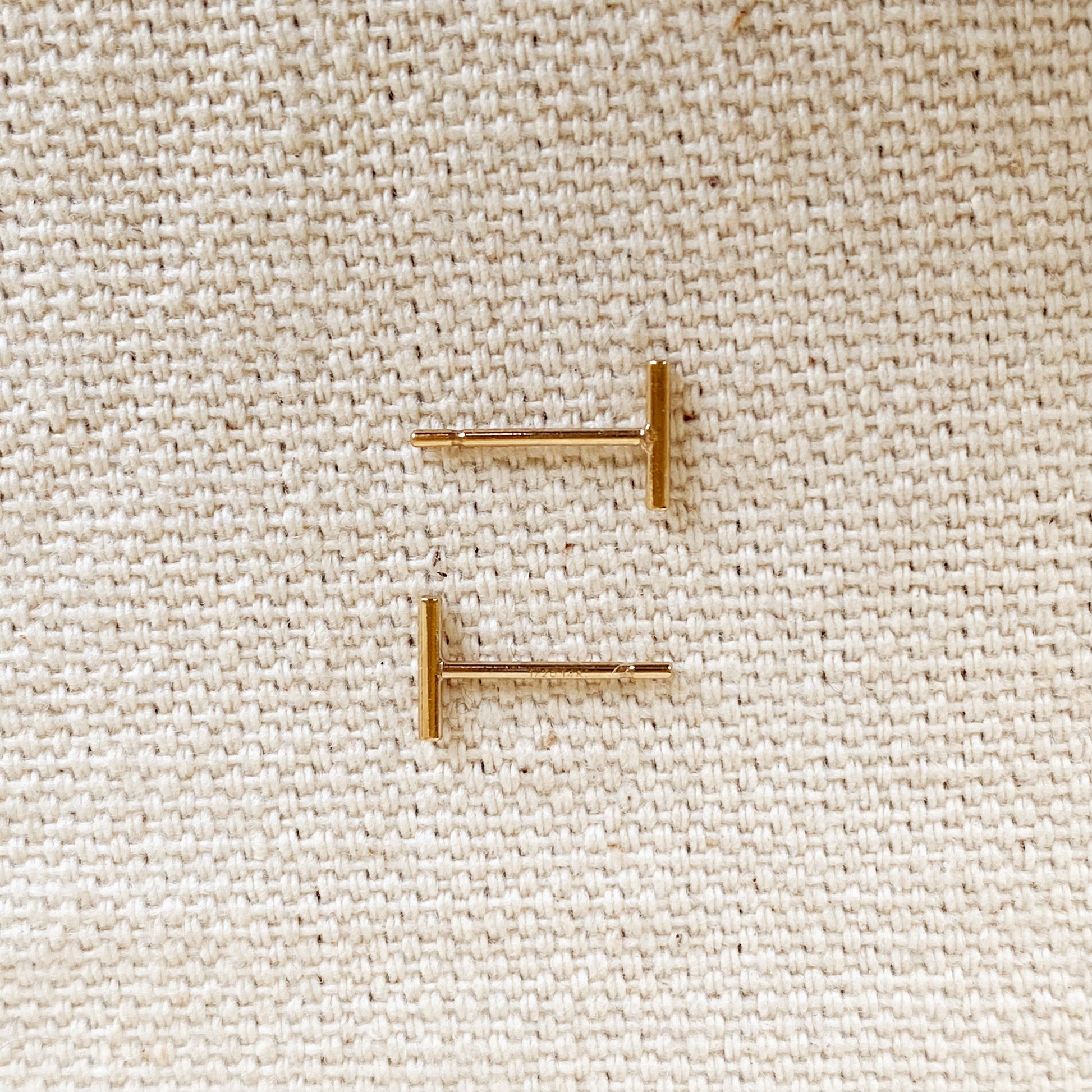 GoldFi 14k Gold Filled Petite Bar Stud Earrings