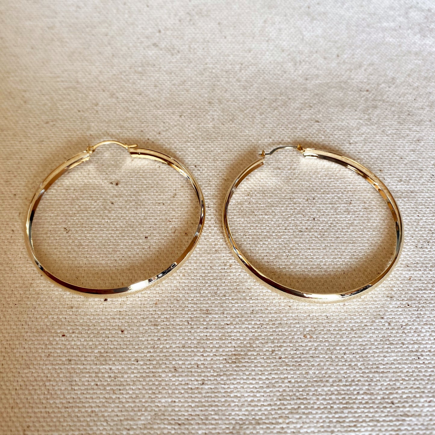 GoldFi Light 18k Gold Filled Hoop Earrings 50mm Diameter