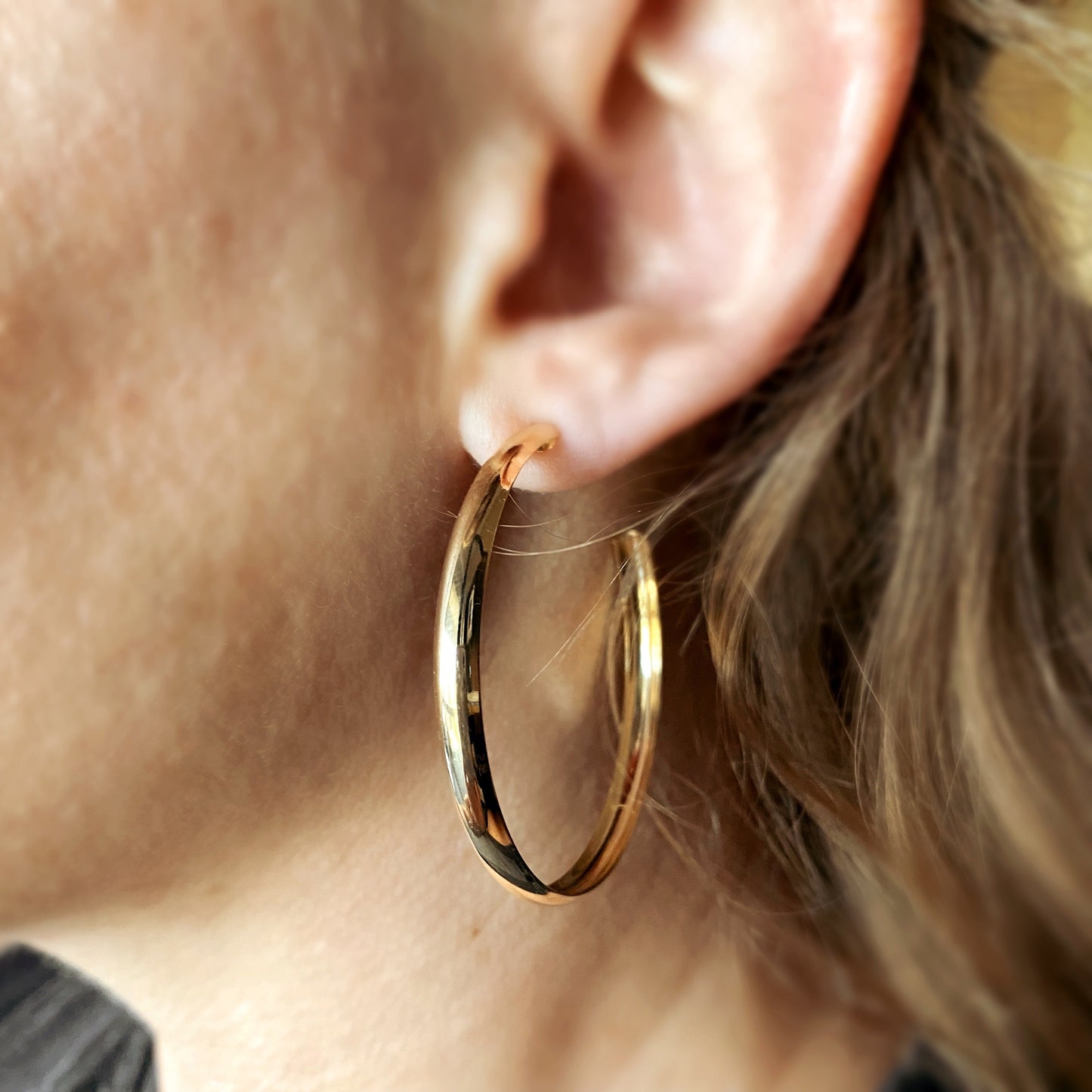 GoldFi 18k Gold Filled 50mm Hollow Continuous Hoop Earrings