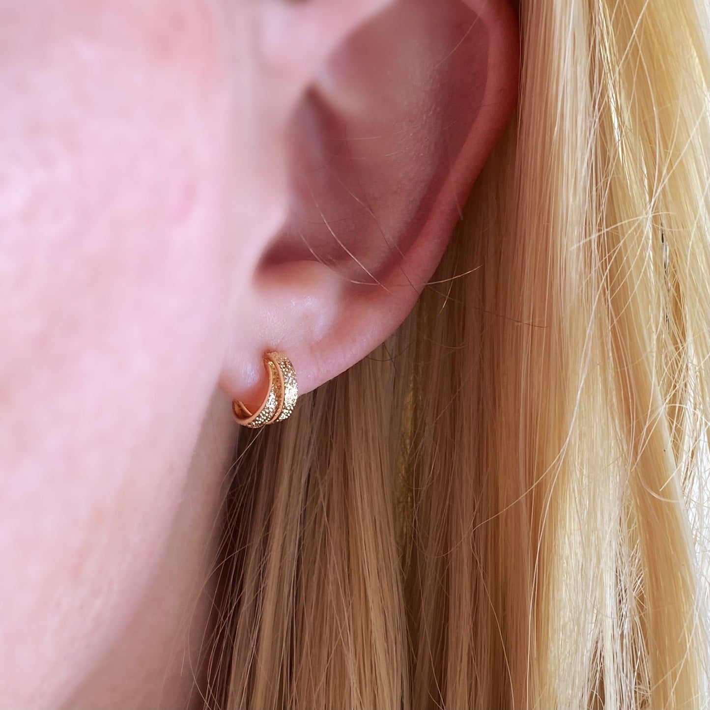 18k Gold Filled 10mm Mini Double Wire C-Hoop Earrings