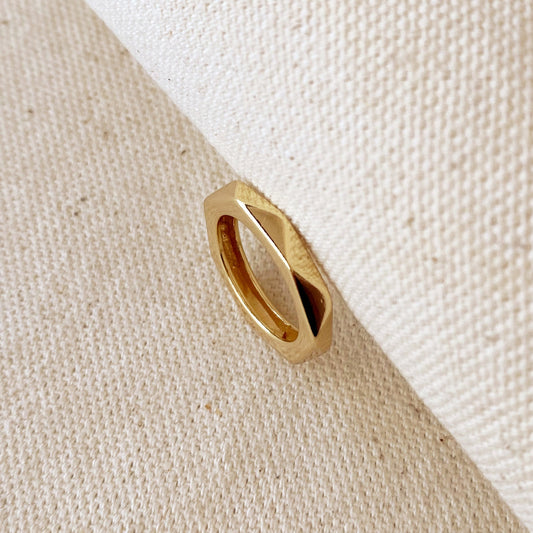 18k Gold Filled Faceted Band Ring