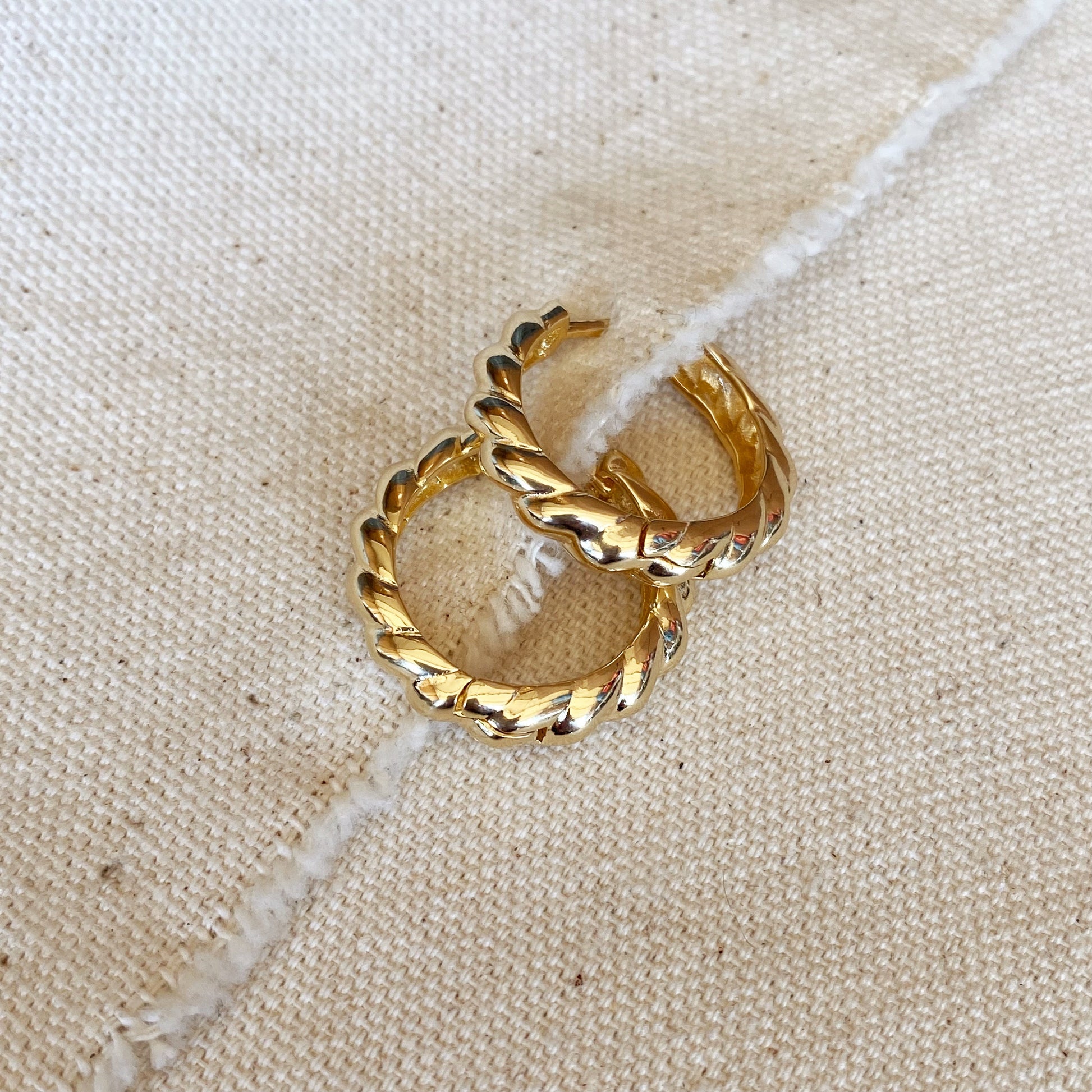 GoldFi 18k Gold Filled Croissant Clicker Earrings