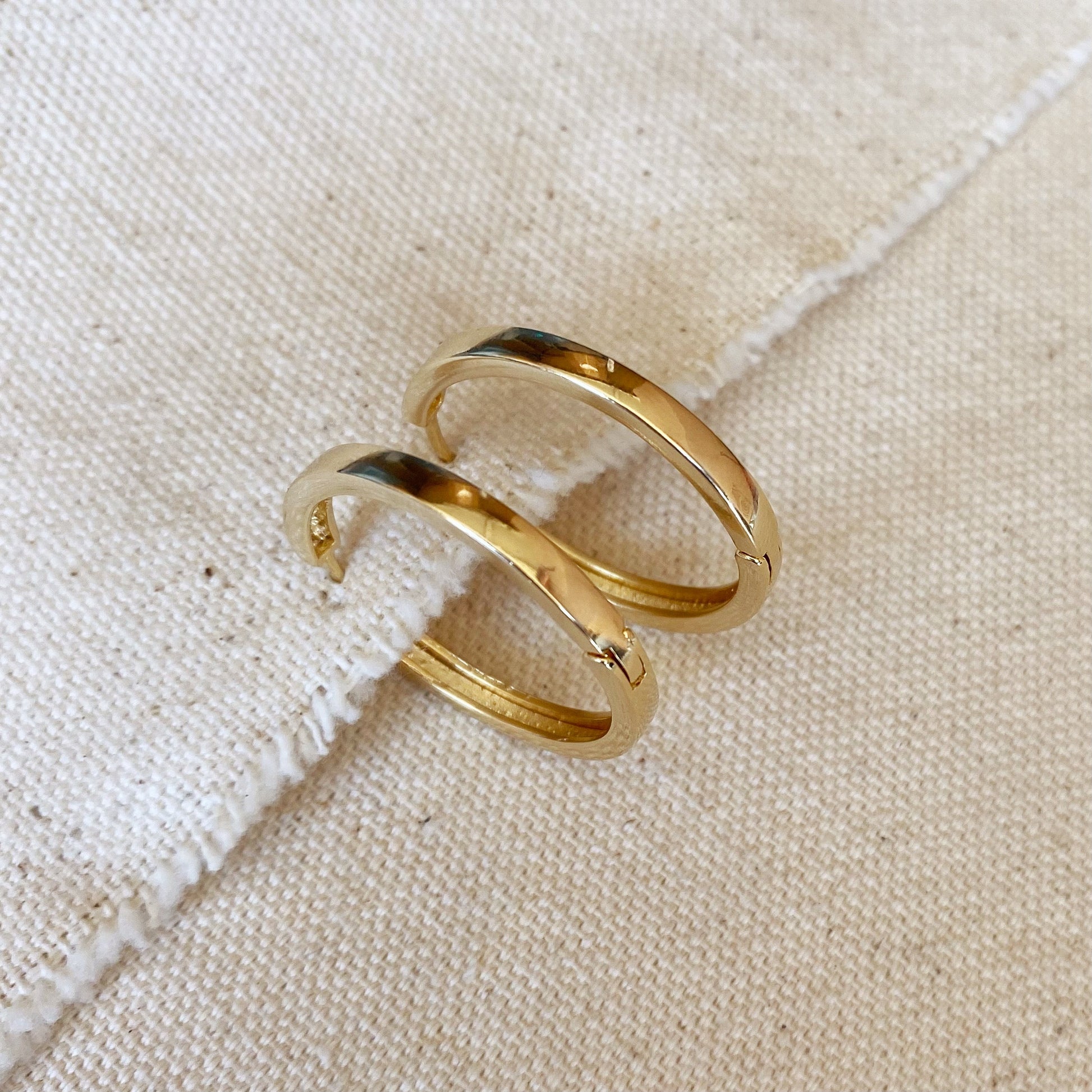 GoldFi 18k Gold Filled Flat Hoop Earrings