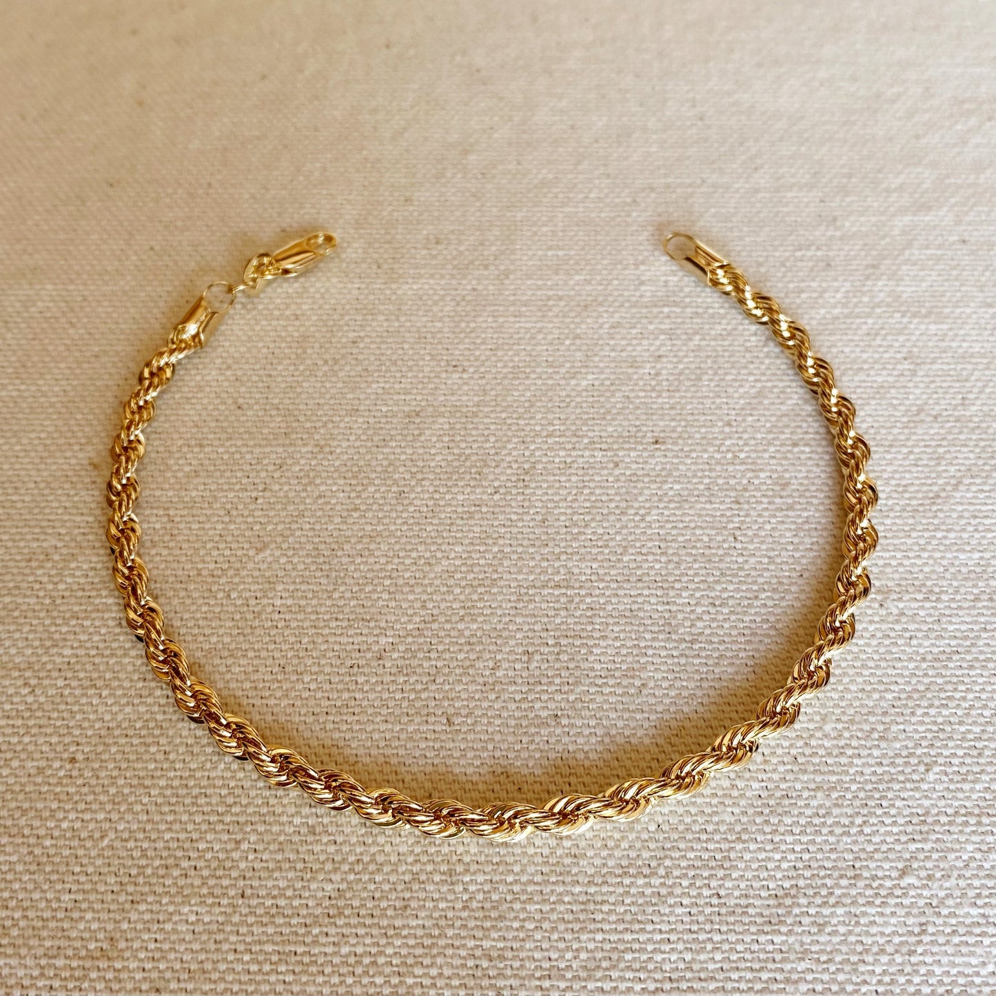 GoldFi 18k Gold Filled 4.0mm Rope Anklet