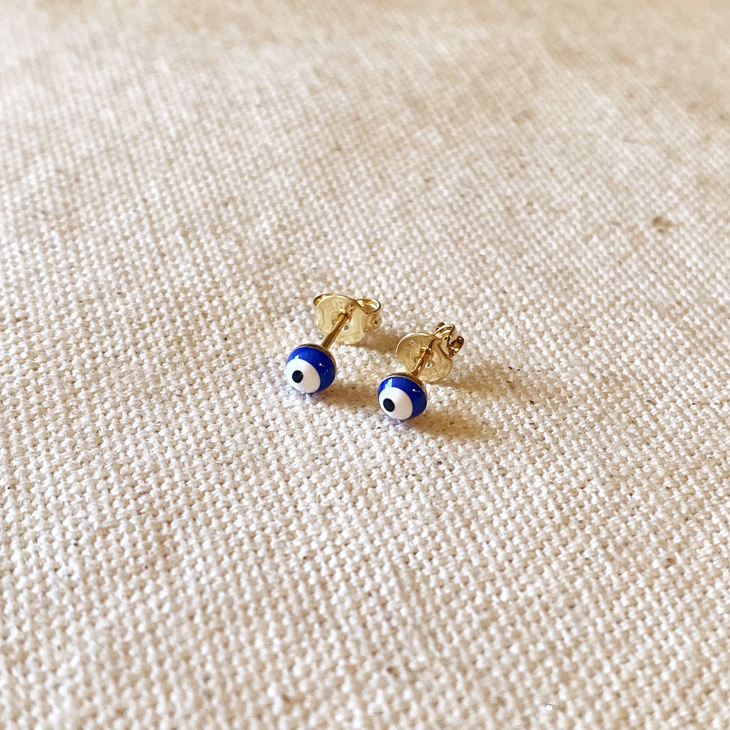 18k Gold Filled Enamel 4mm Evil Eye