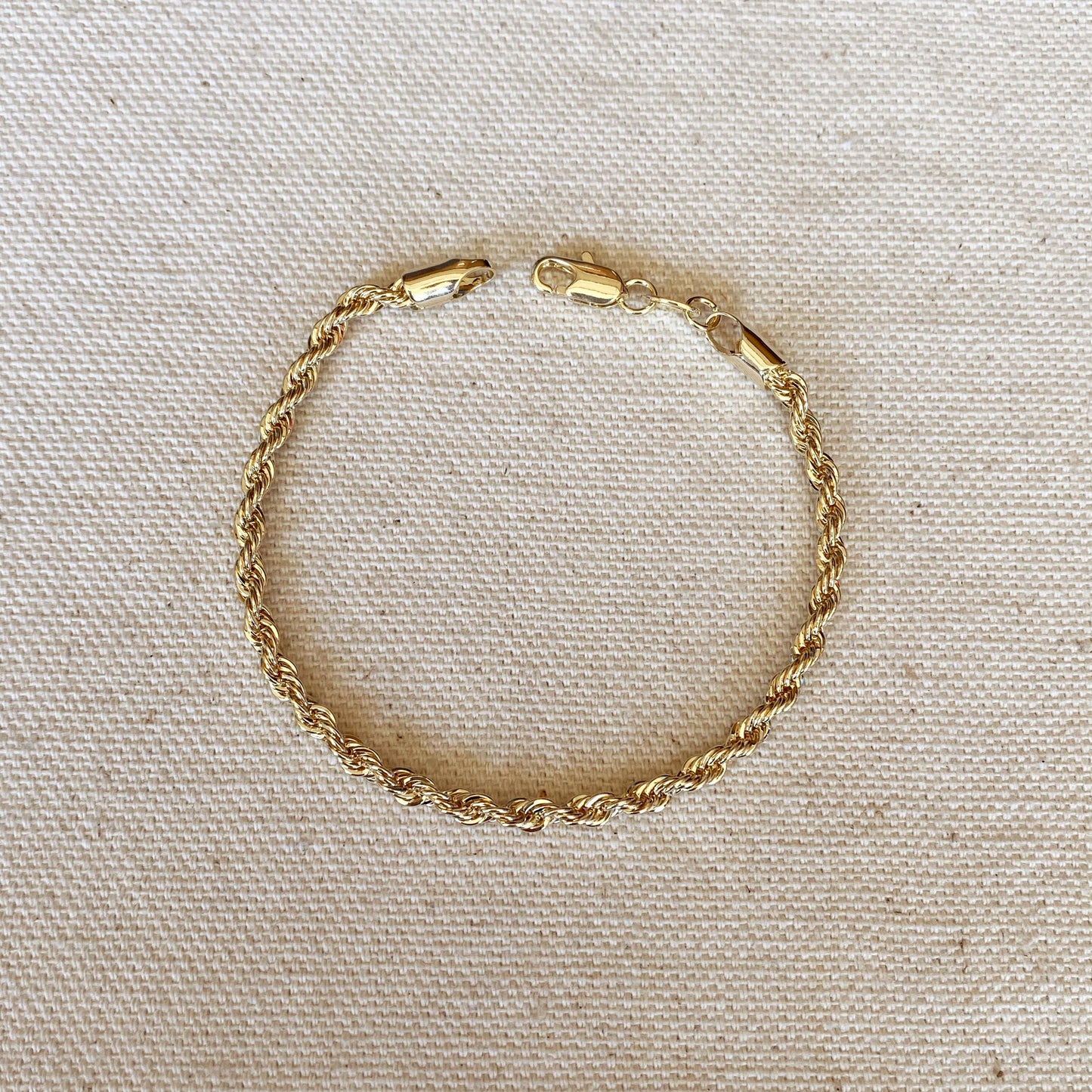 GoldFi 18k Gold Filled 3mm Rope Bracelet