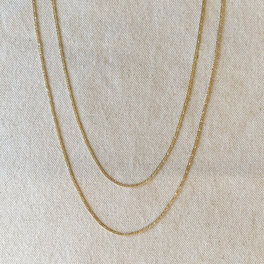 18k Gold Filled Thin Figaro Chain