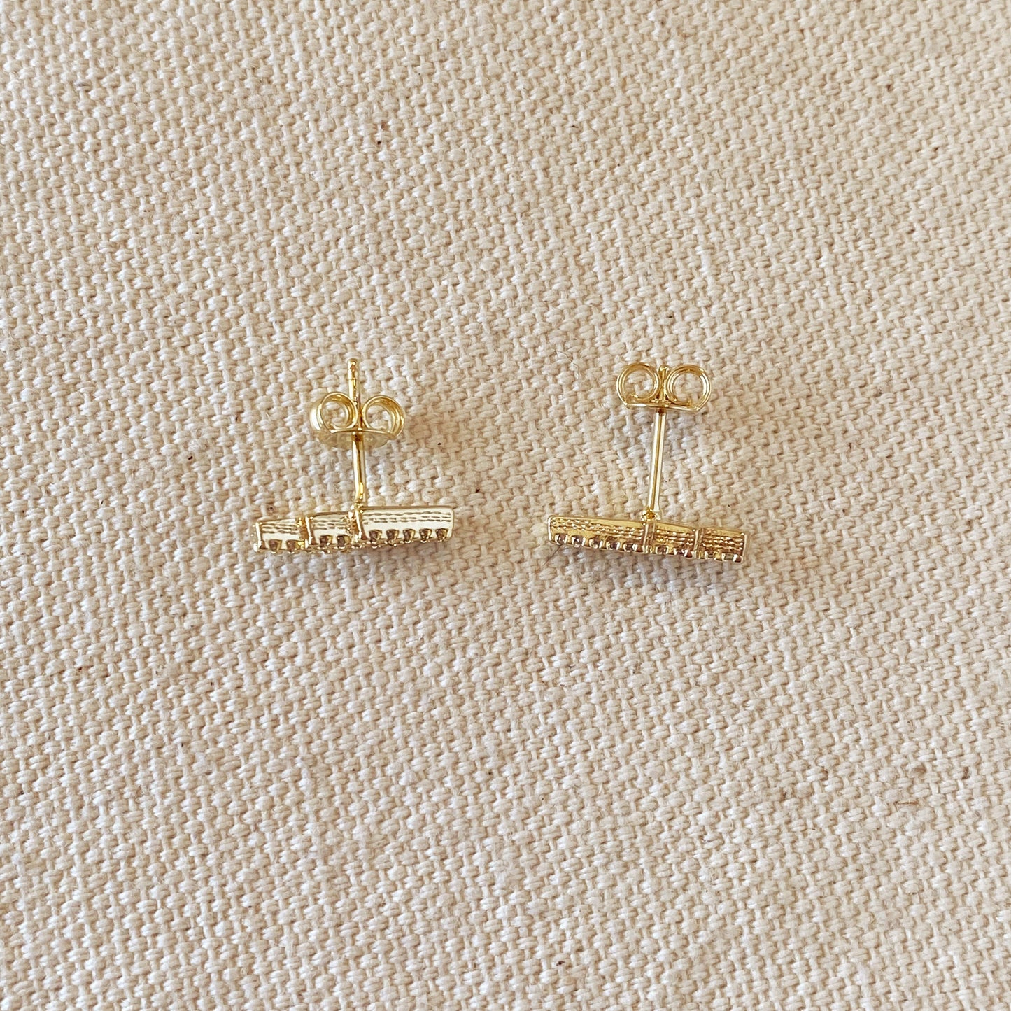 18k Gold Filled Cascading Bars Stud Earrings