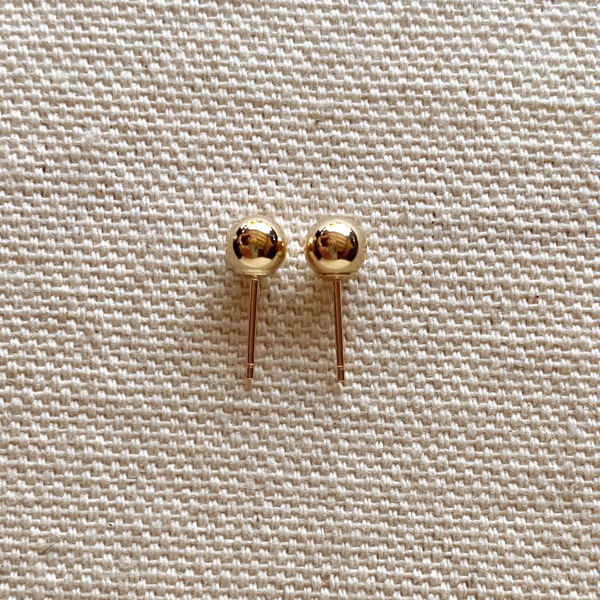 GoldFi 14k Solid Gold 5.0mm Ball Stud Earrings