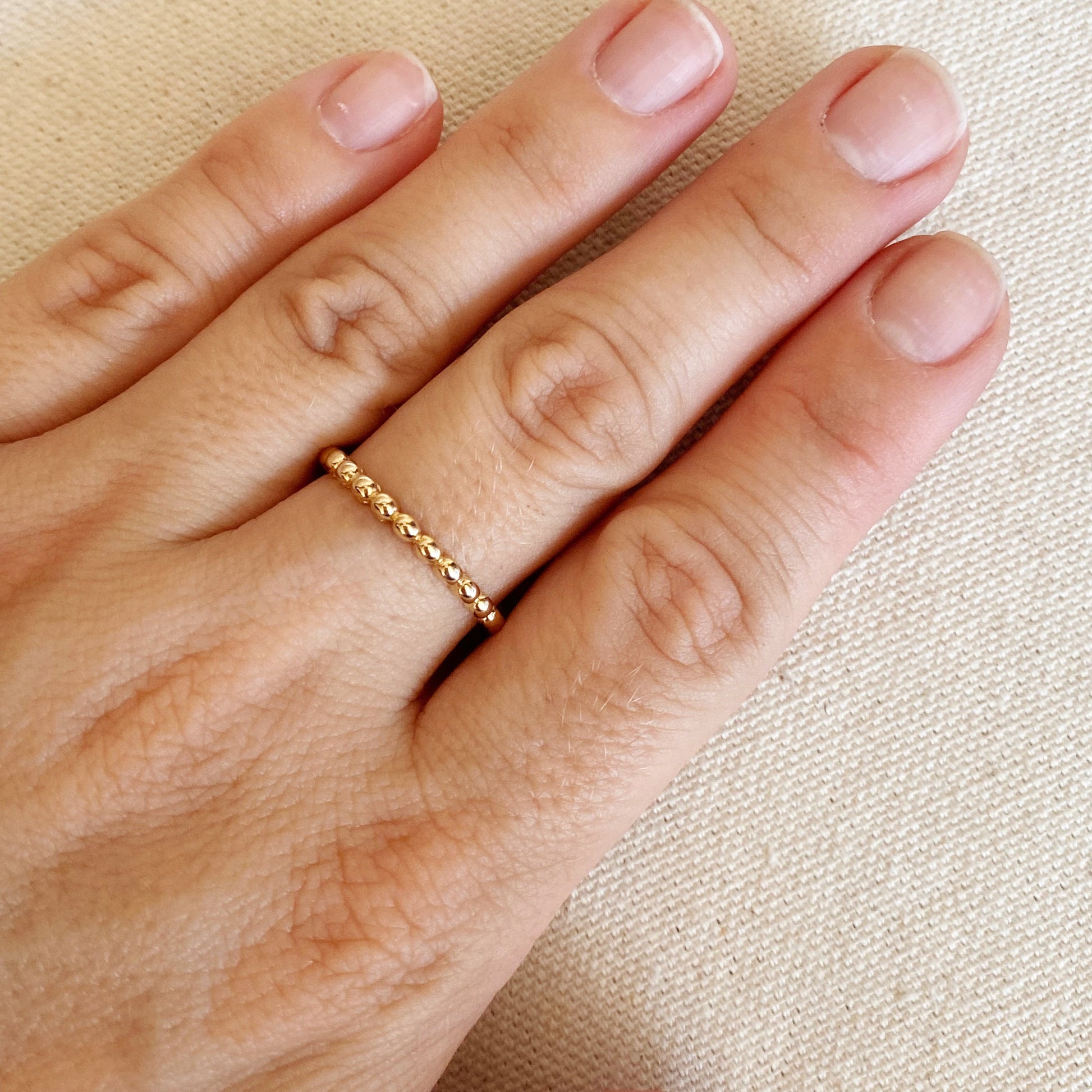 GoldFi 18k Gold Filled Beaded Band Ring