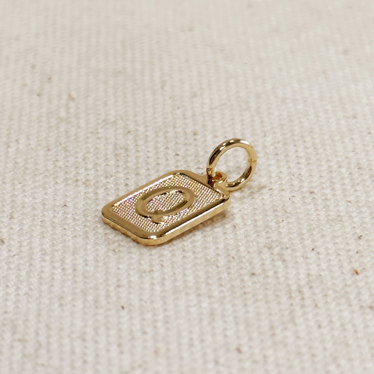 Textured Initial Plate Pendant