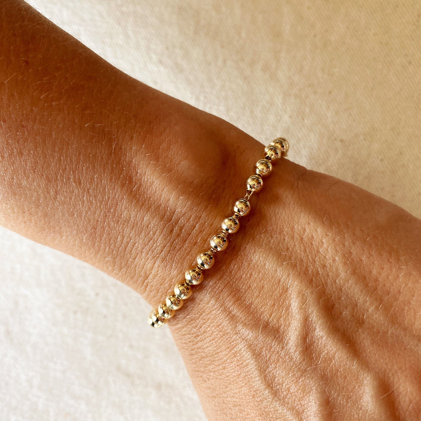 GoldFi 18k Gold Filled 4.5 mm Beaded Bracelet