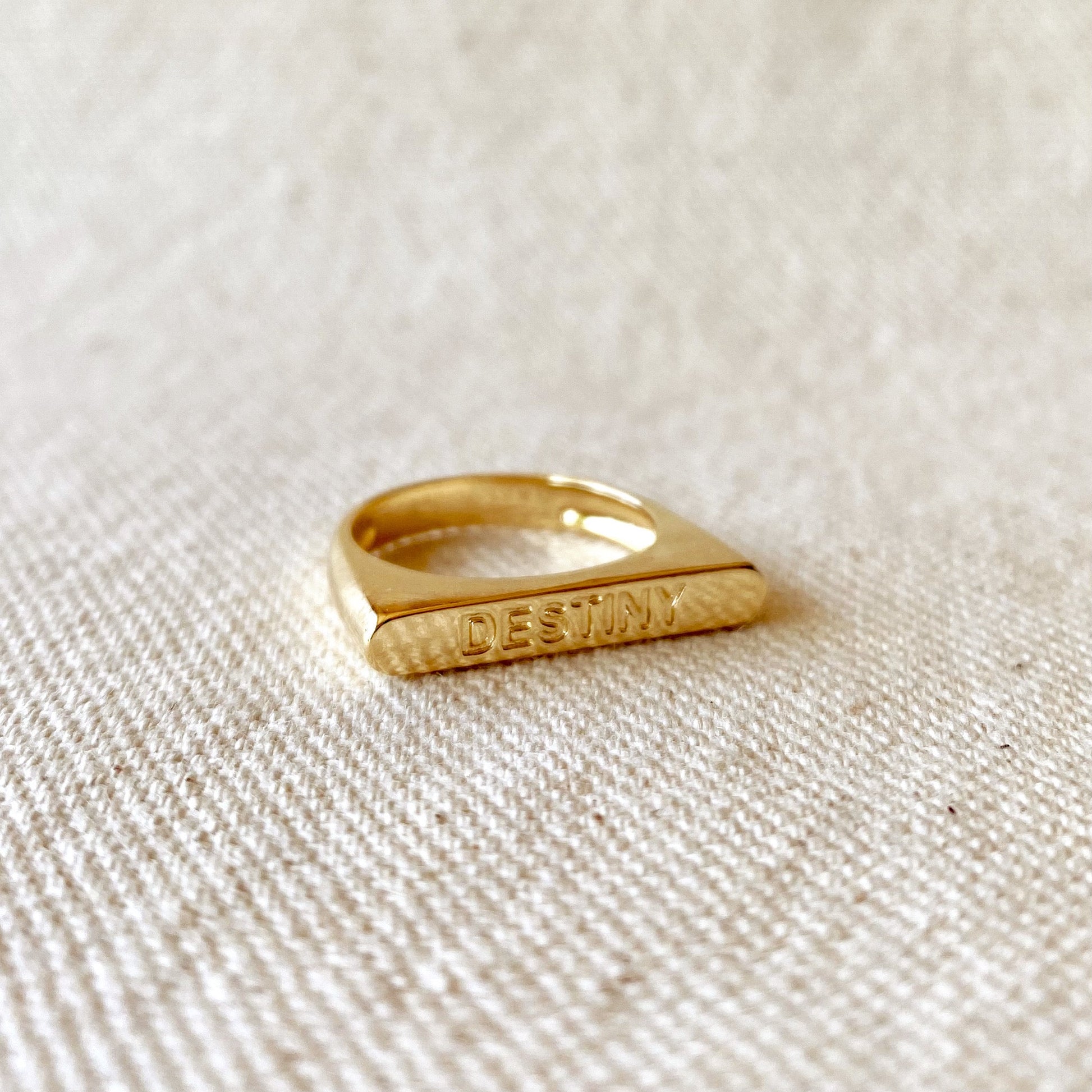 GoldFi 18k Gold Filled Destiny Engraved Stackable Ring