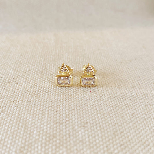 18k Gold Filled Geometric Stud Earrings