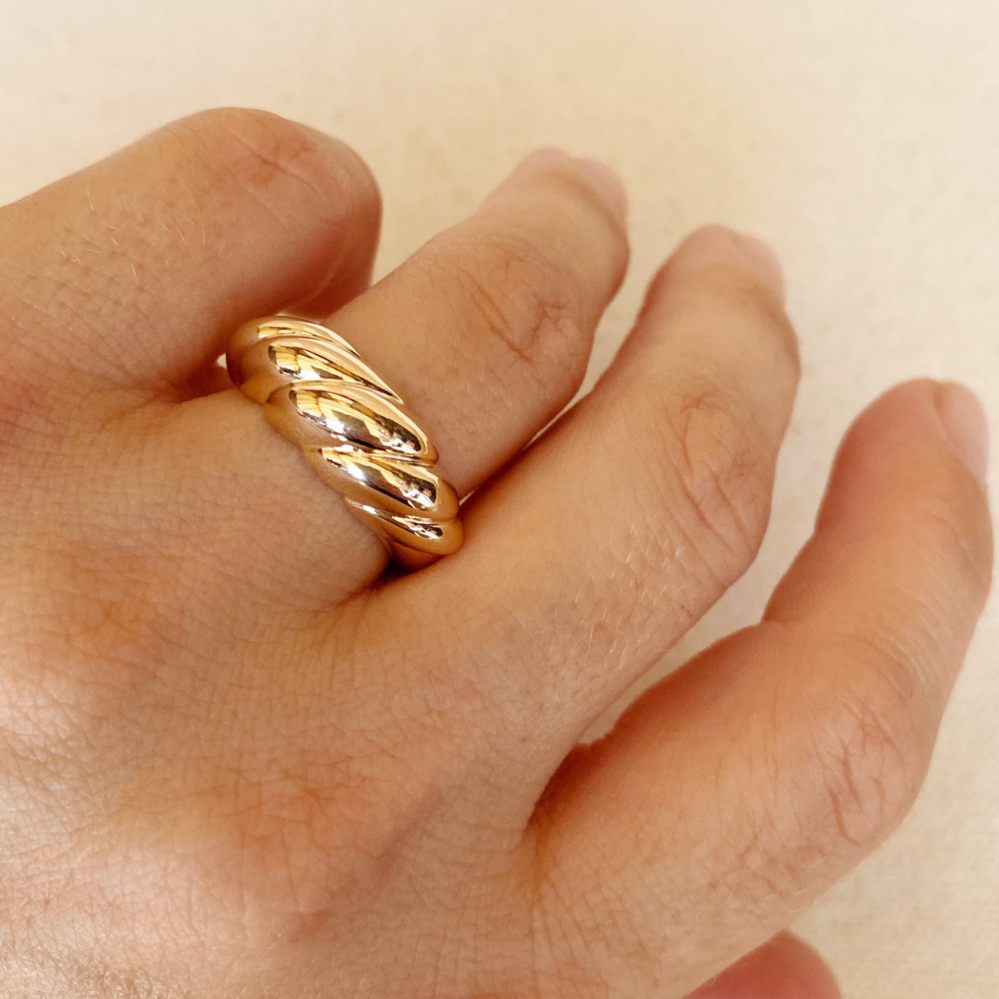 GoldFi 18k Gold Filled Dome Croissant Ring