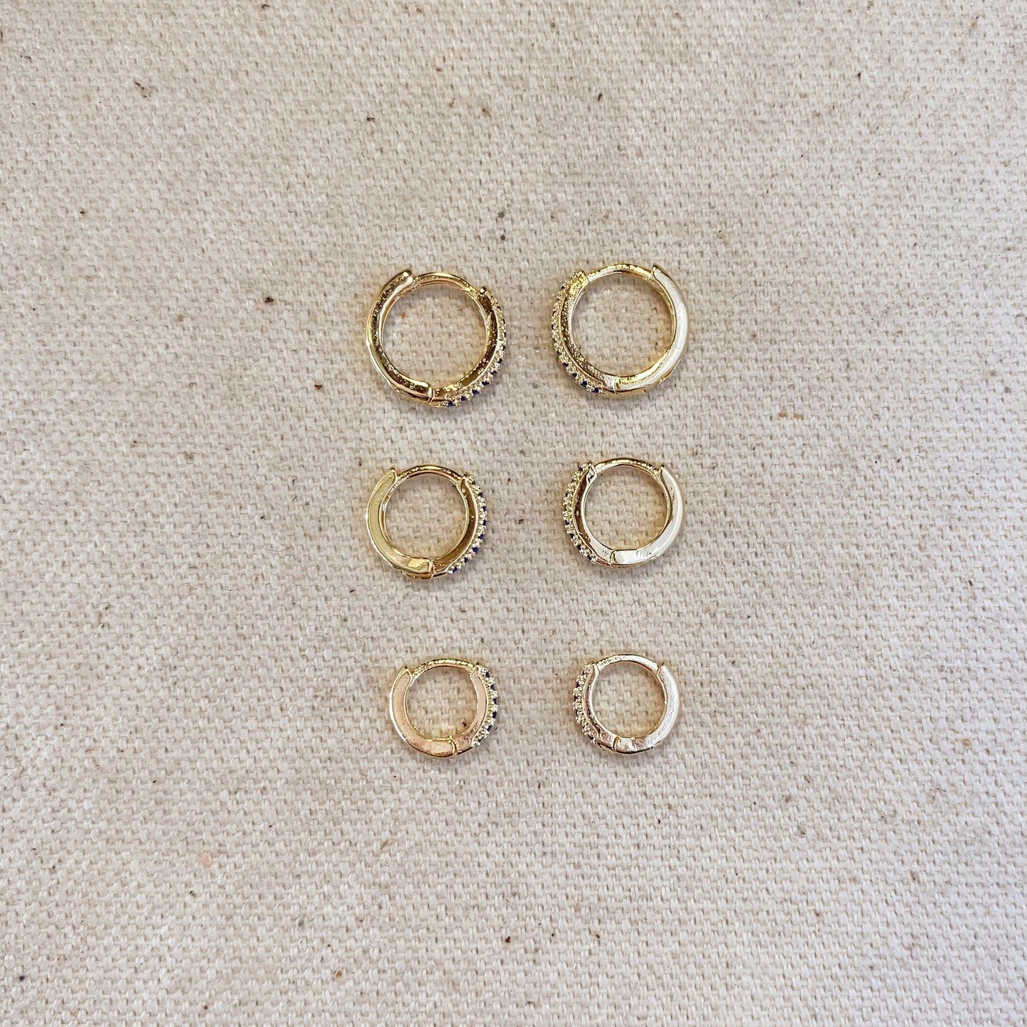 18k Gold Filled Royal Blue Hoop Trio