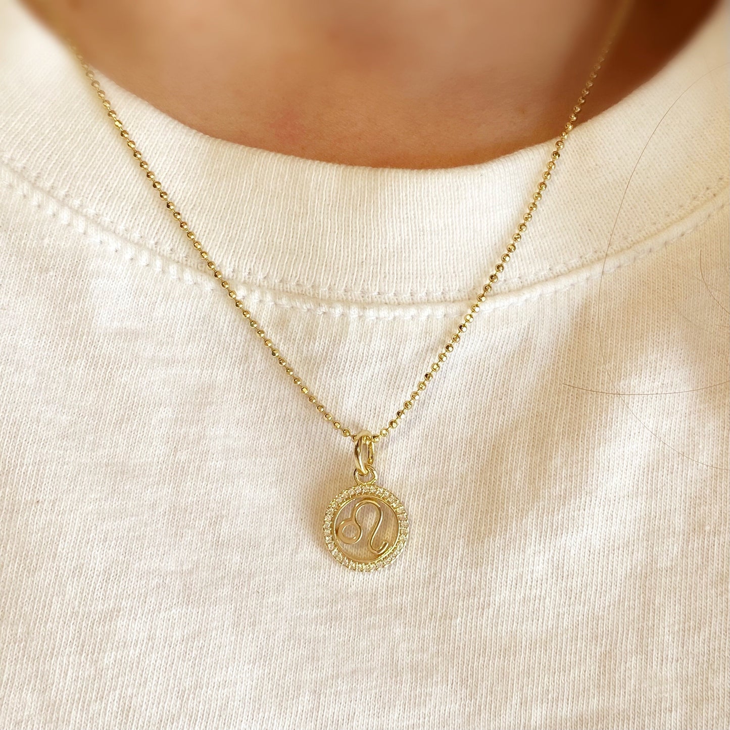 18k Gold Filled Mini Leo Zodiac Pendant