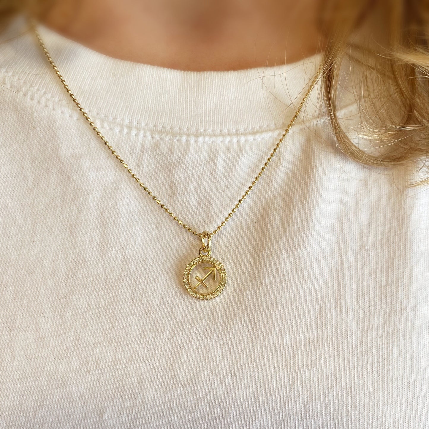 18k Gold Filled Mini Sagittarius Zodiac Pendant