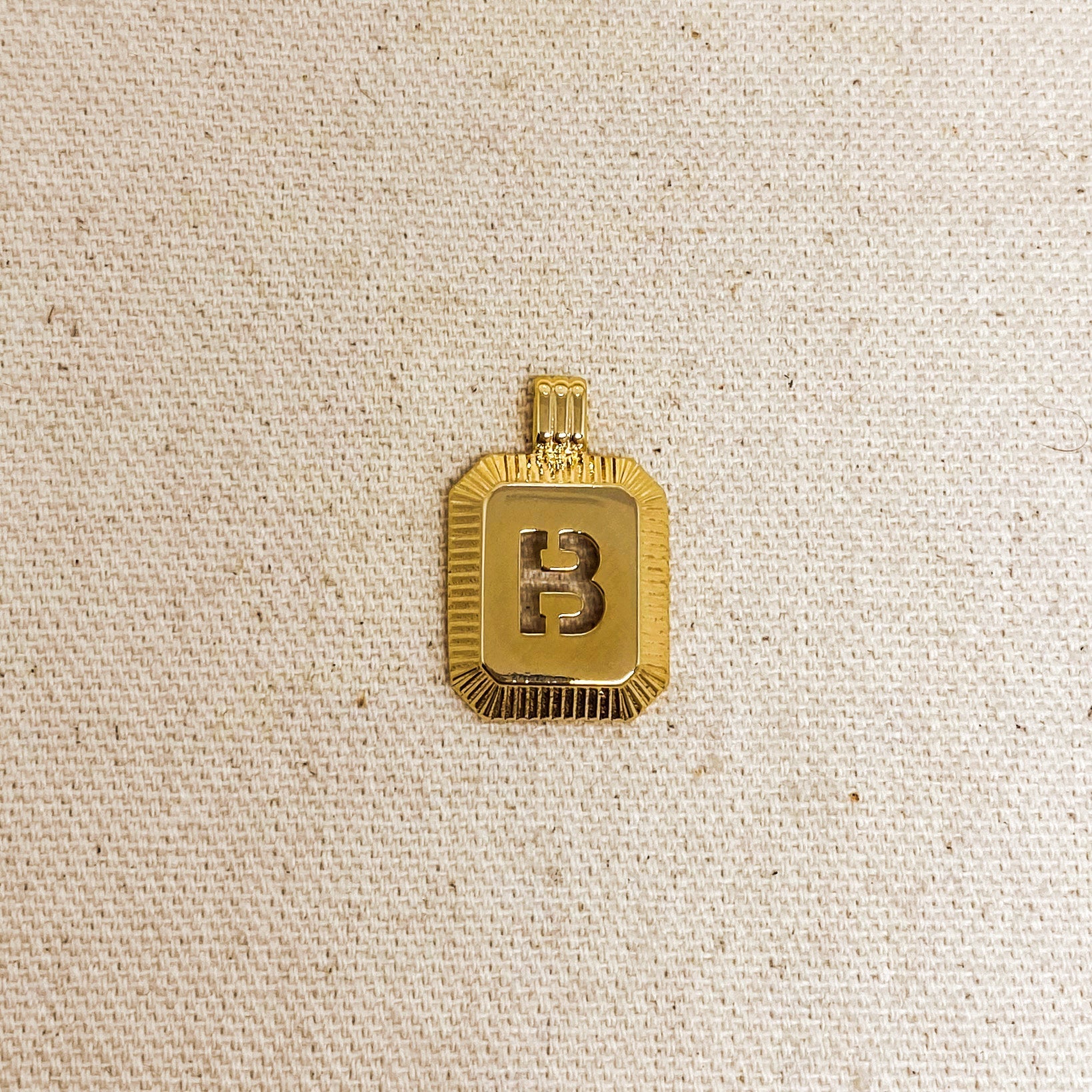 GoldFi 18k Gold Filled Initial Dainty Pendant Letter B