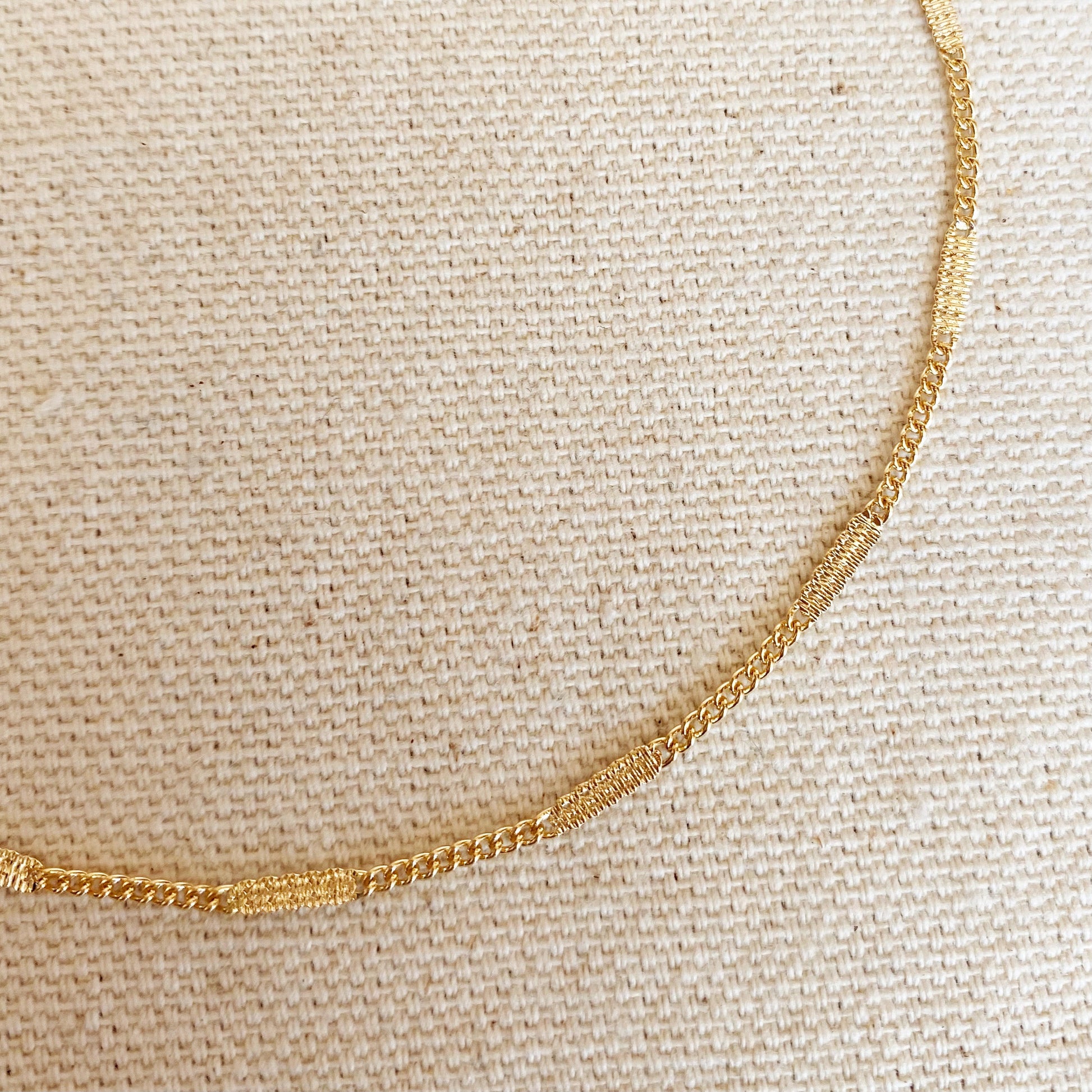 GoldFi 18k Gold Filled Pressed Detail Chain Anklet