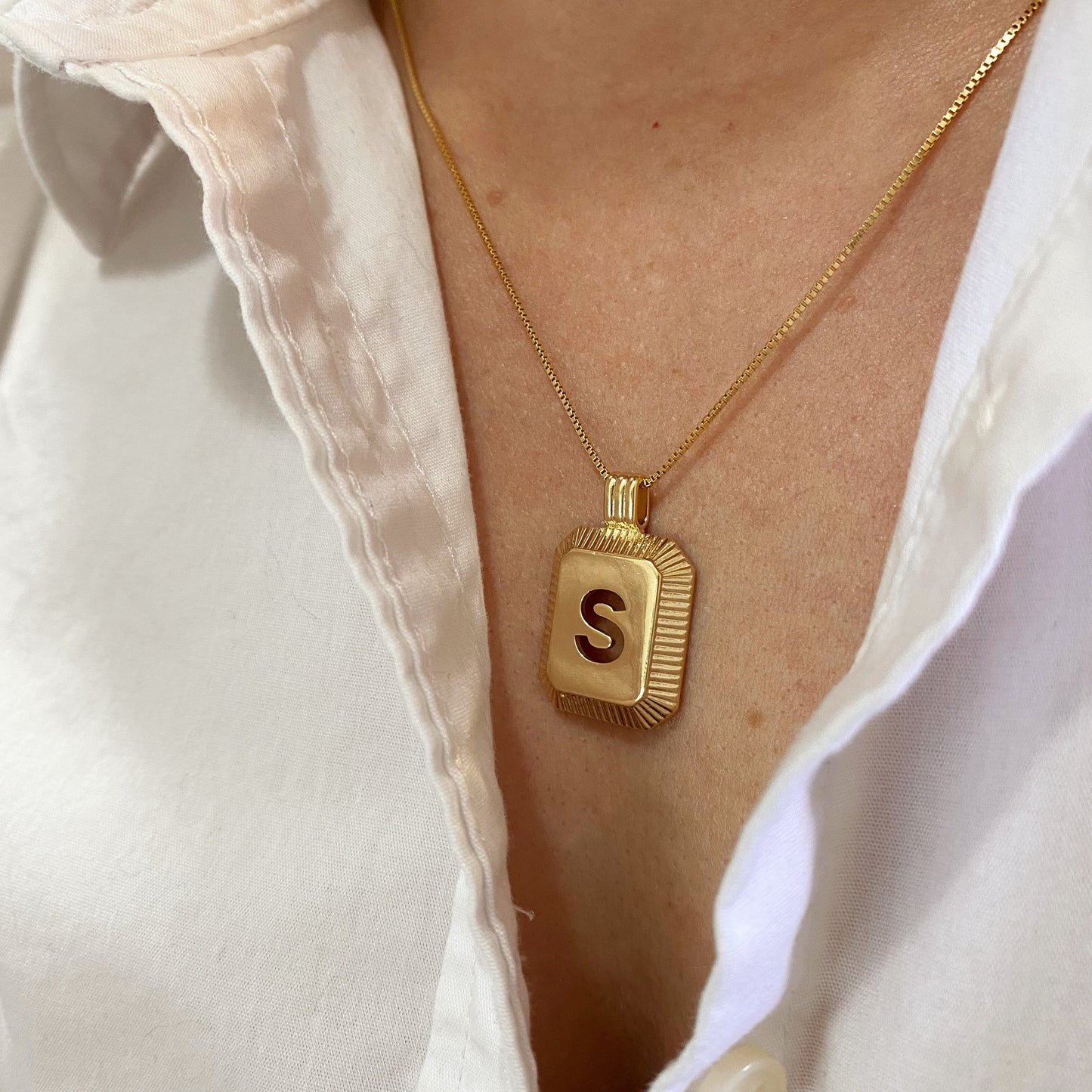 GoldFi 18k Gold Filled Initial Dainty Pendant