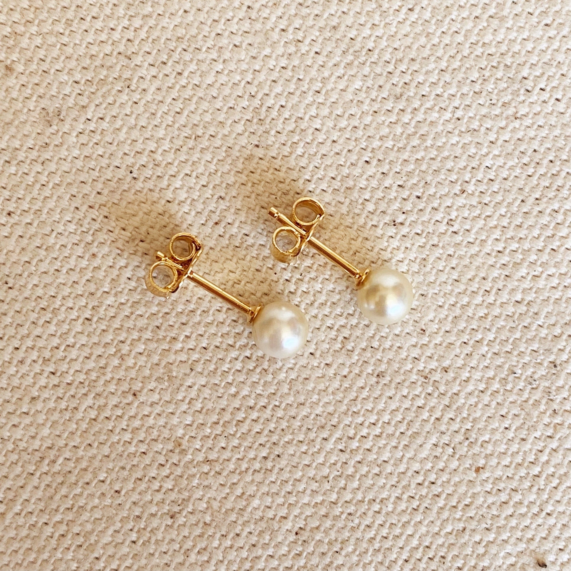 GoldFi 18k Gold Filled Simulated Pearl Stud